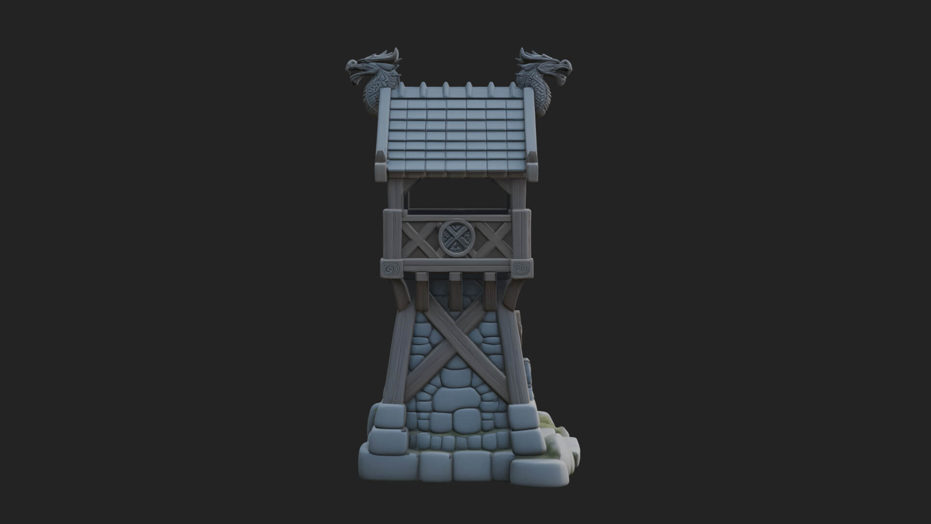Viking Timber Watchtower Design 2 3D Print Model 3D Model