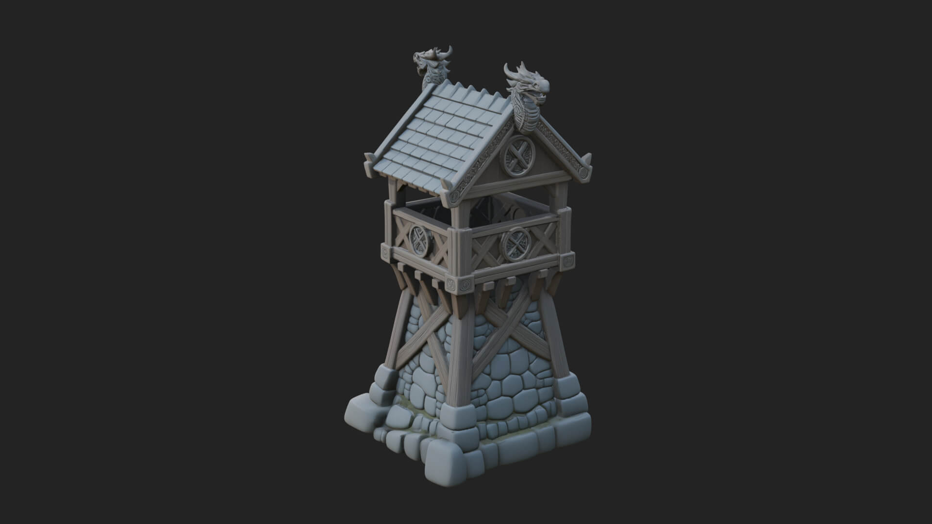 Viking Timber Watchtower Design 2 3D Print Model 3D Model
