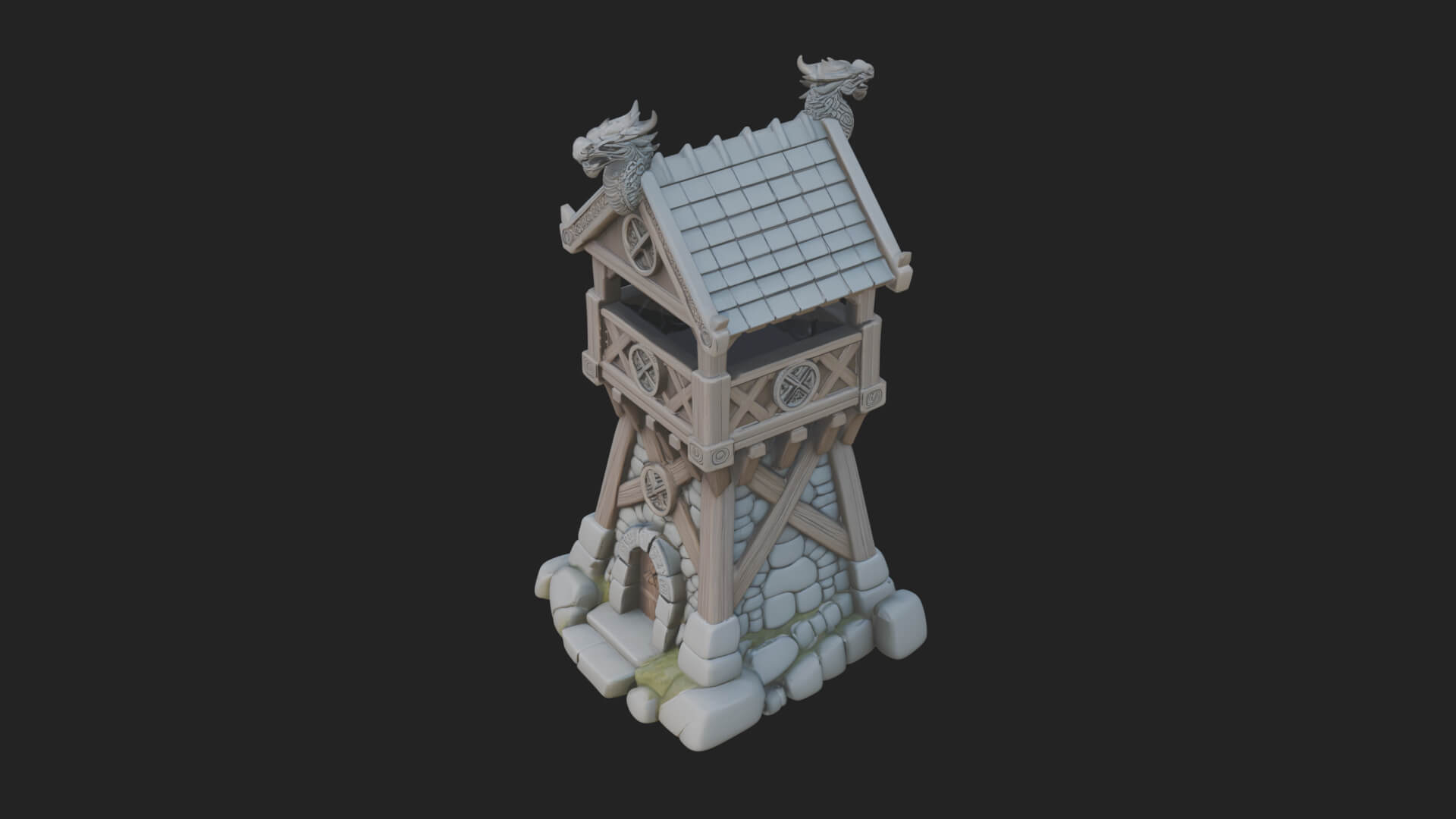 Viking Timber Watchtower Design 2 3D Print Model 3D Model