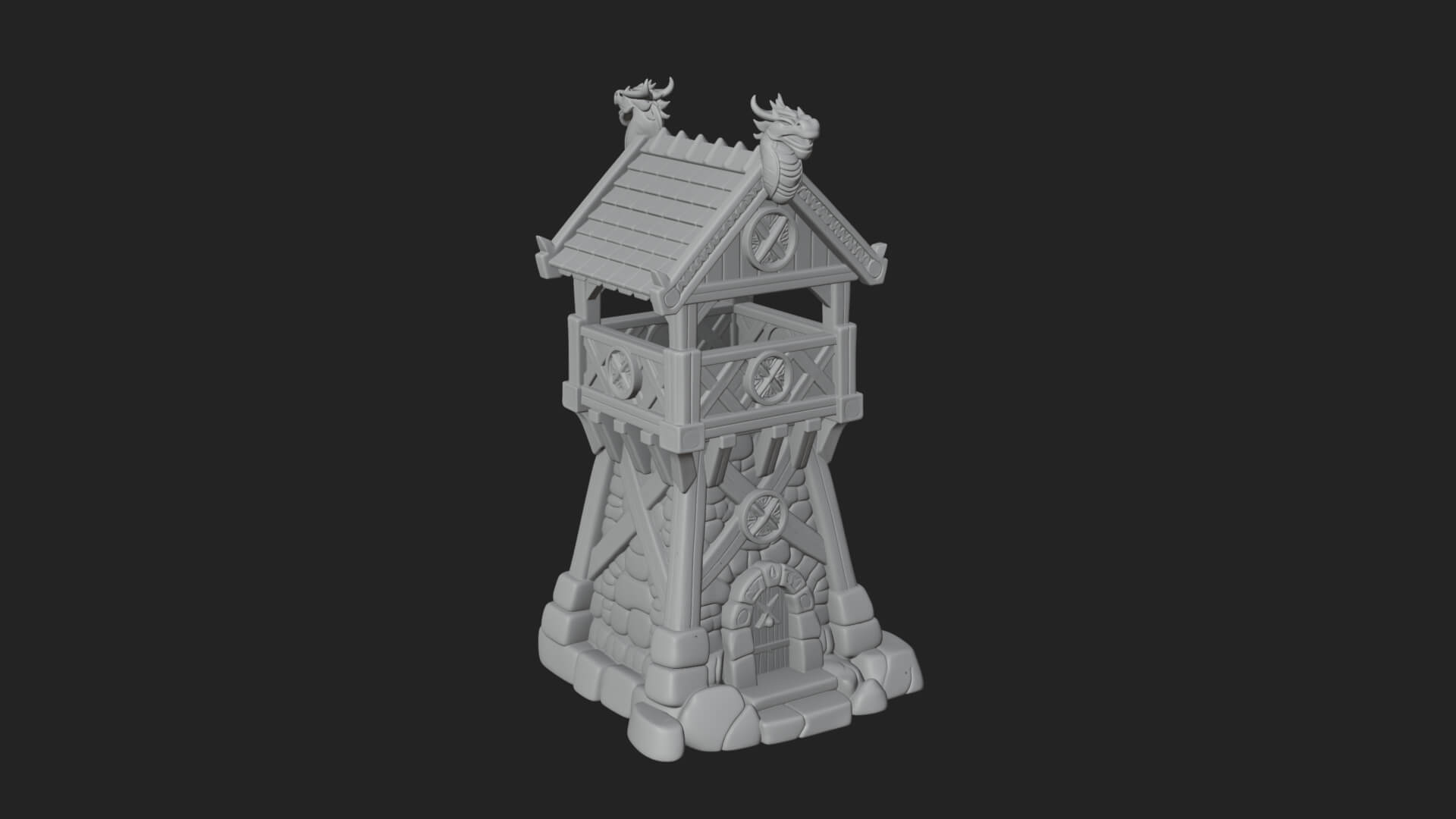 Viking Timber Watchtower Design 2 3D Print Model 3D Model