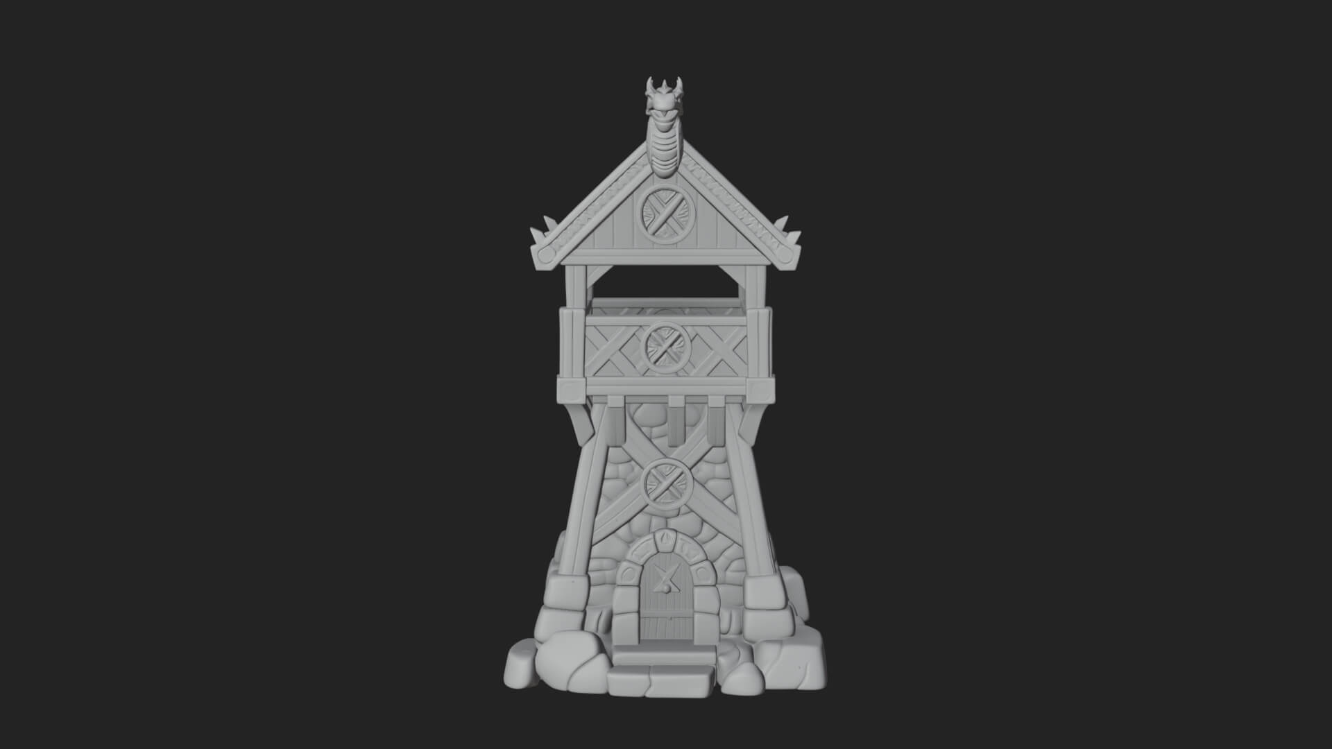 Viking Timber Watchtower Design 2 3D Print Model 3D Model