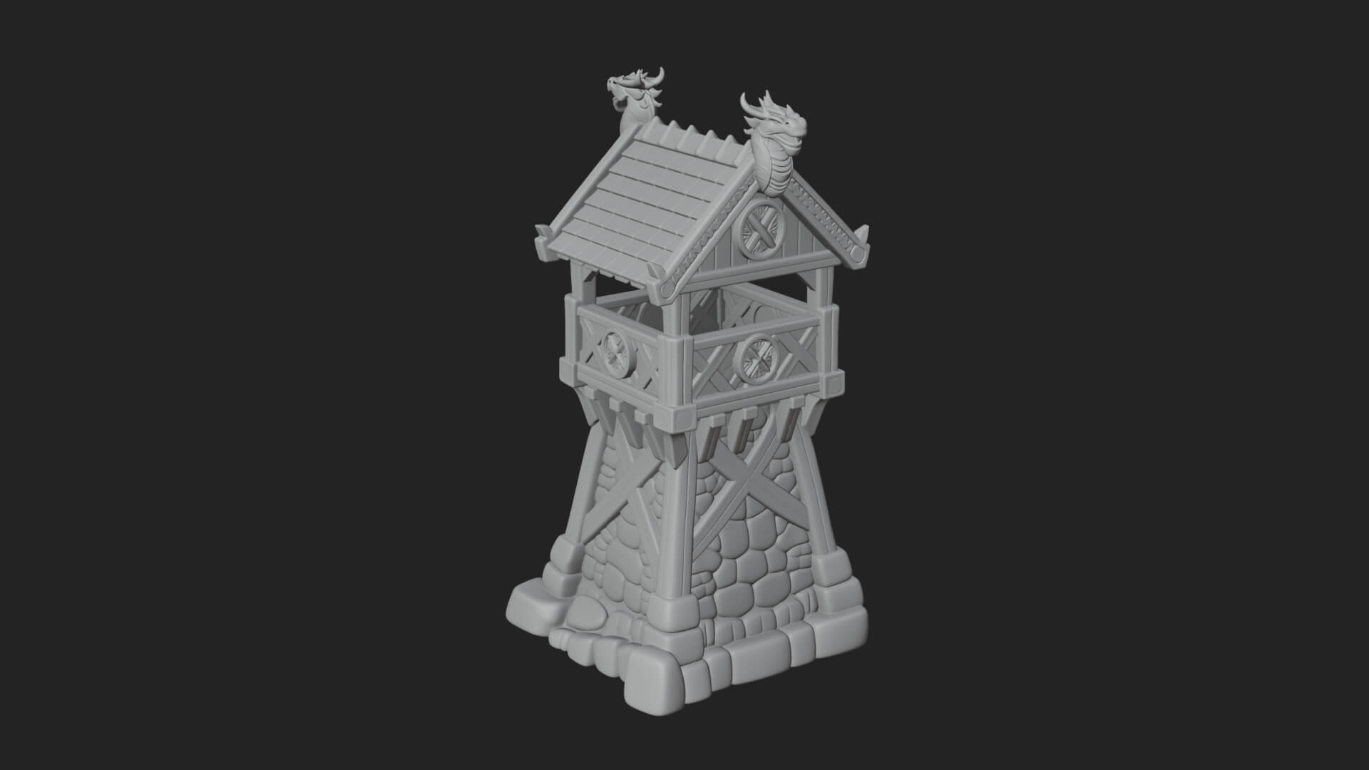Viking Timber Watchtower Design 2 3D Print Model 3D Model