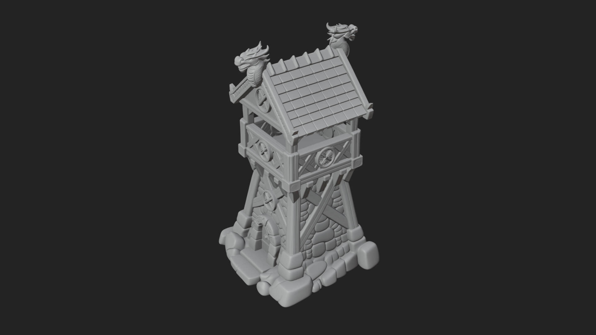 Viking Timber Watchtower Design 2 3D Print Model 3D Model