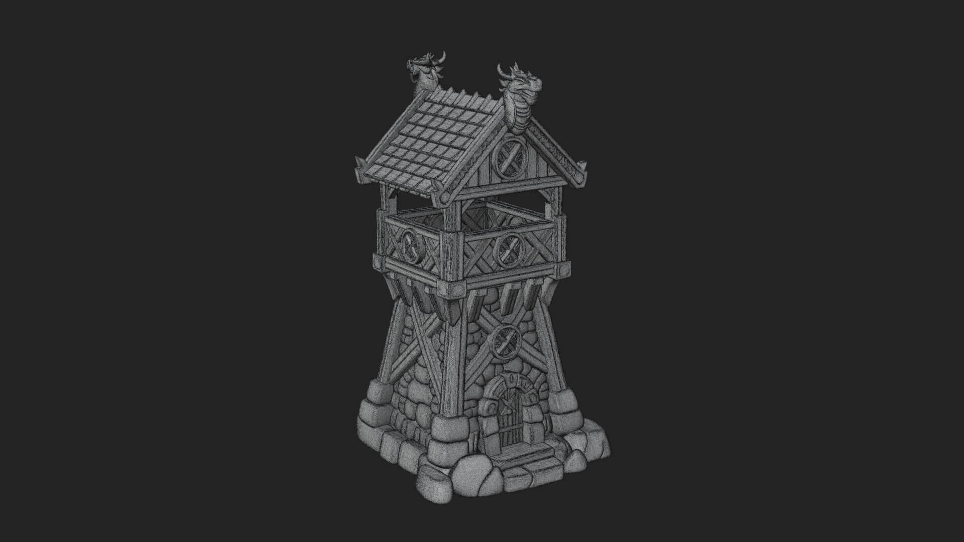 Viking Timber Watchtower Design 2 3D Print Model 3D Model