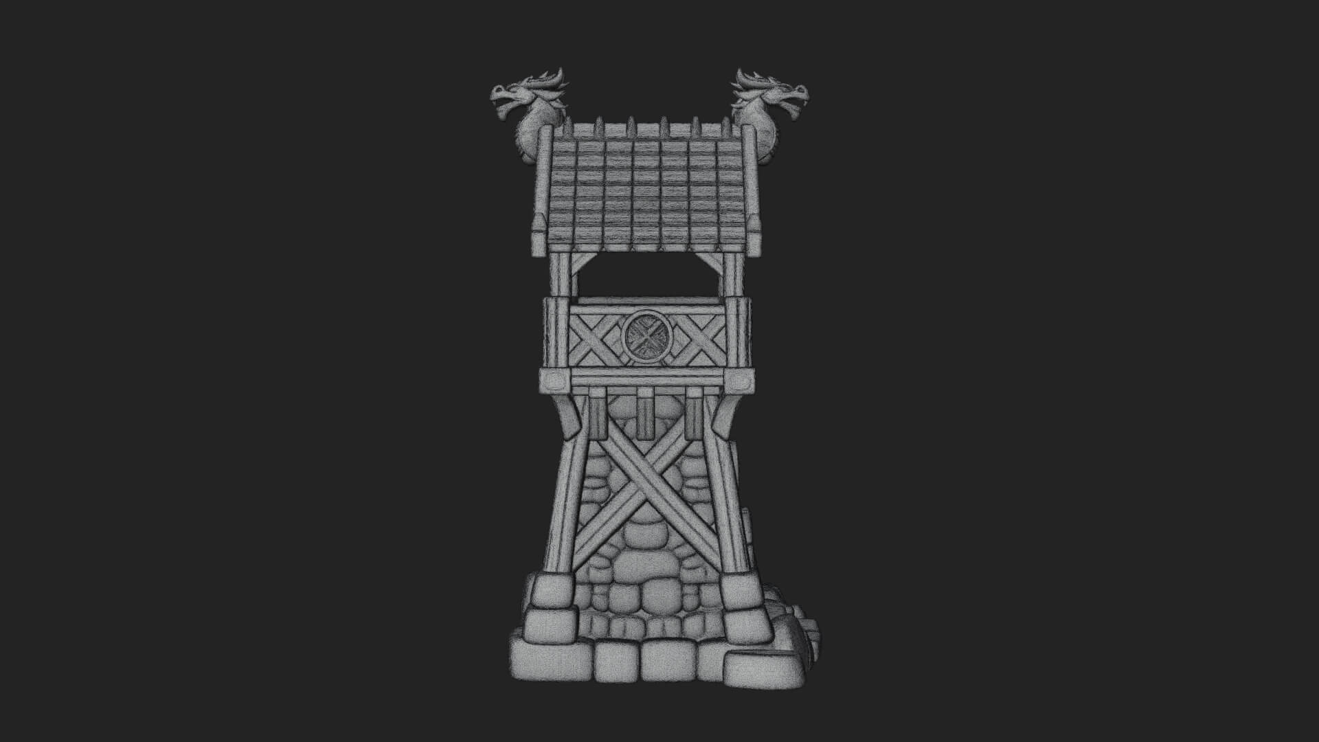 Viking Timber Watchtower Design 2 3D Print Model 3D Model