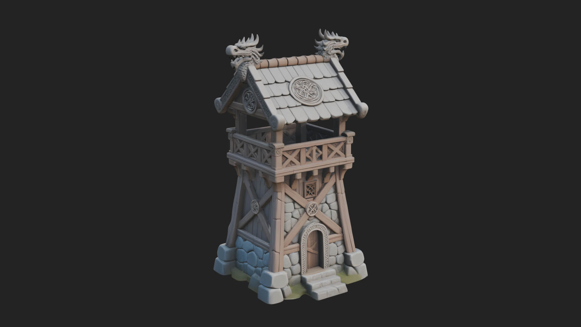Viking Timber Watchtower Design 3 3D Print Model 3D Model