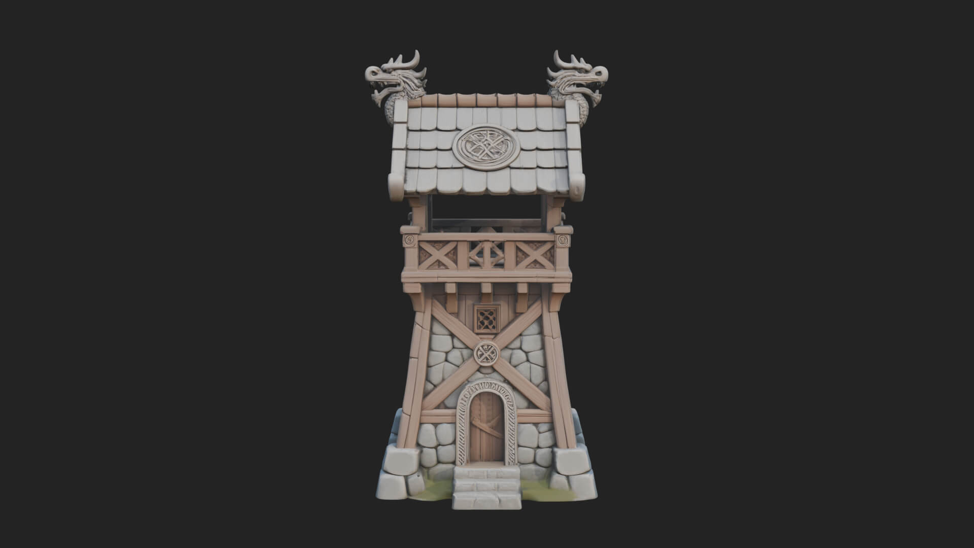 Viking Timber Watchtower Design 3 3D Print Model 3D Model