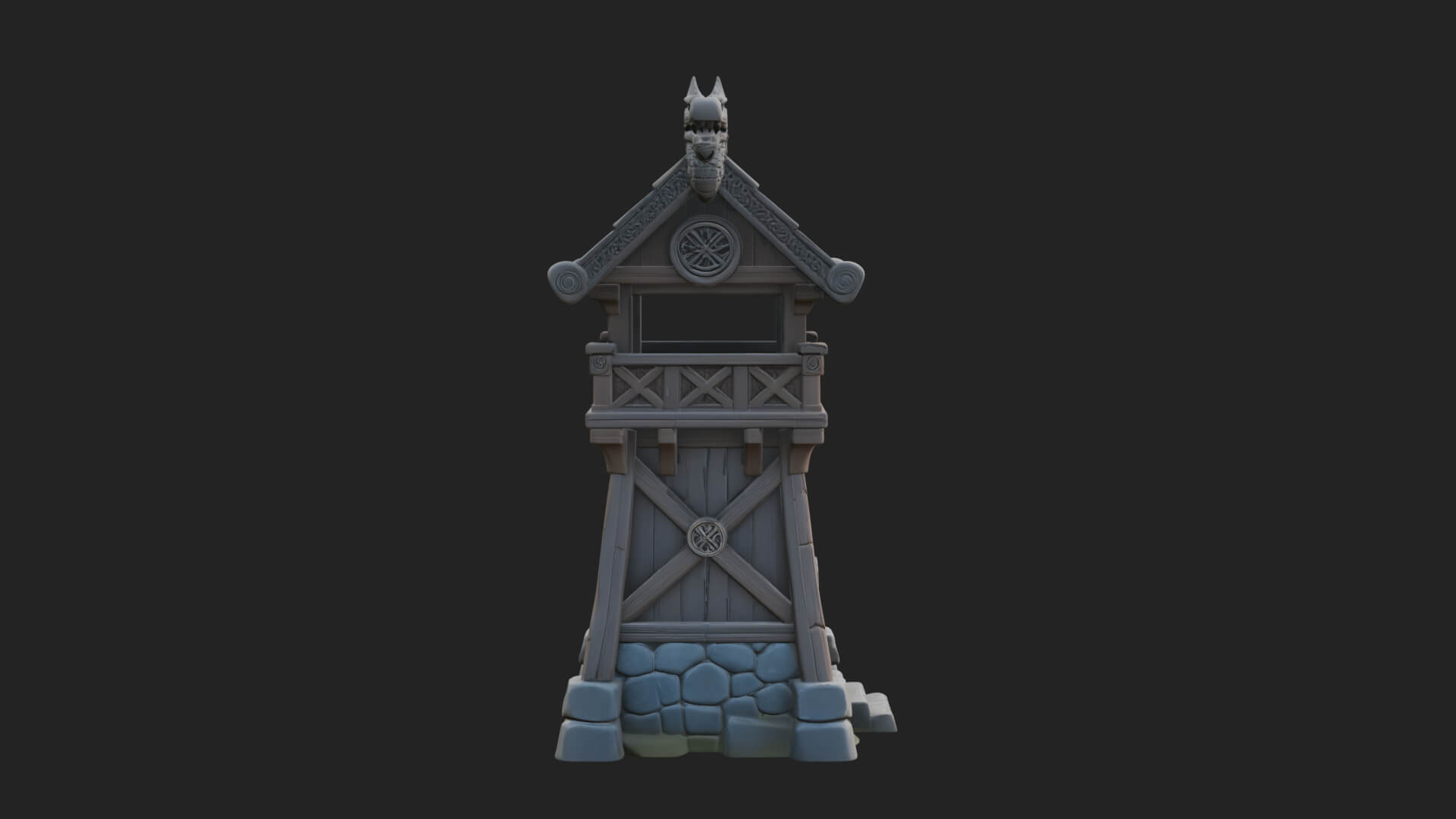 Viking Timber Watchtower Design 3 3D Print Model 3D Model