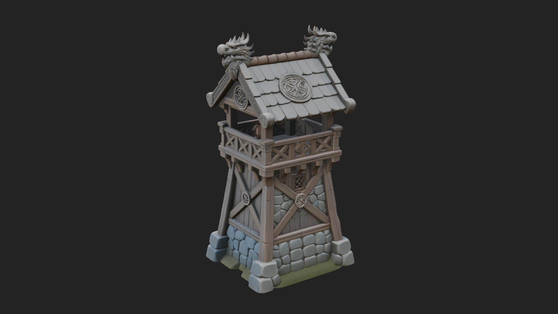 Viking Timber Watchtower Design 3 3D Print Model 3D Model