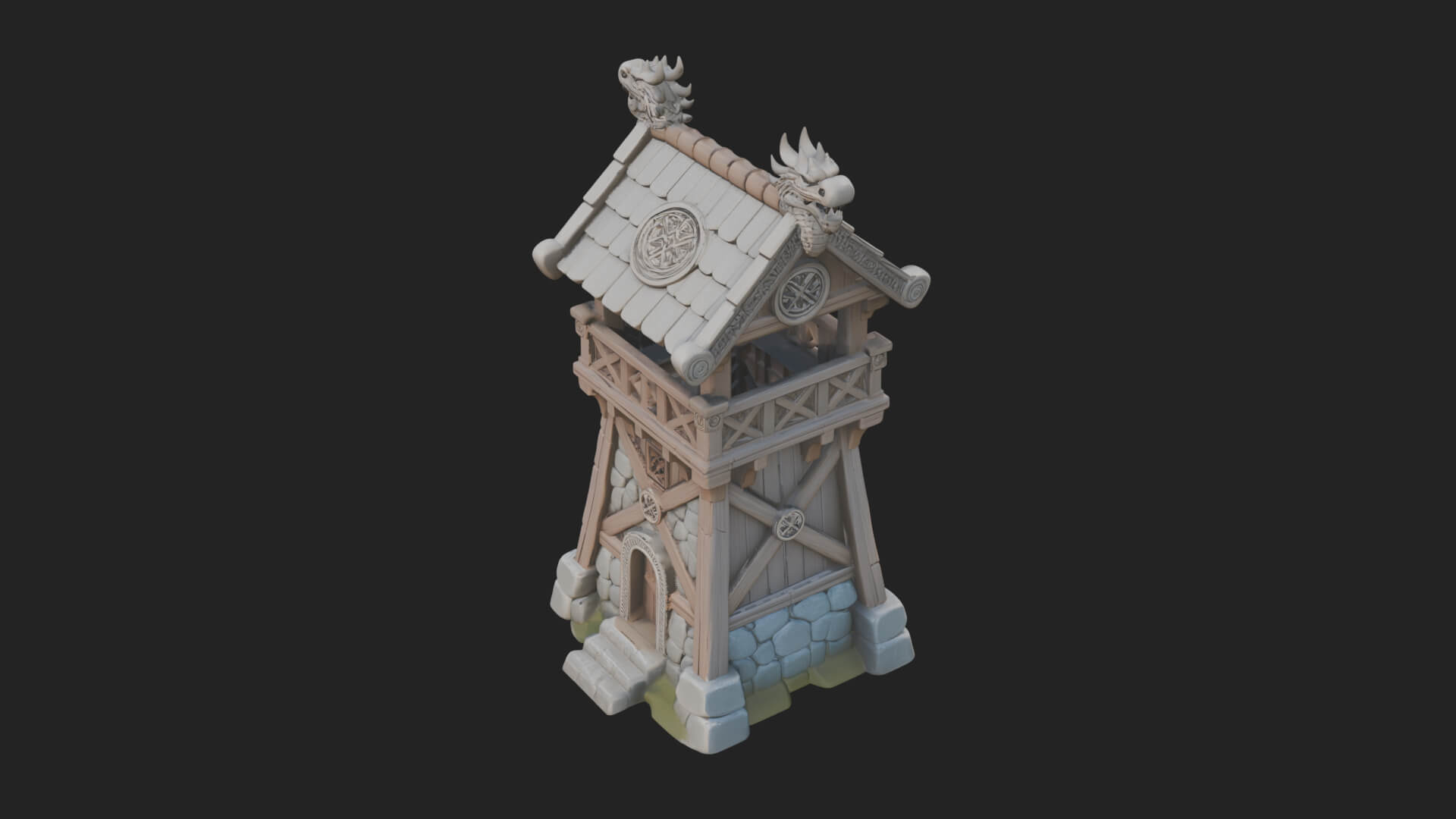 Viking Timber Watchtower Design 3 3D Print Model 3D Model