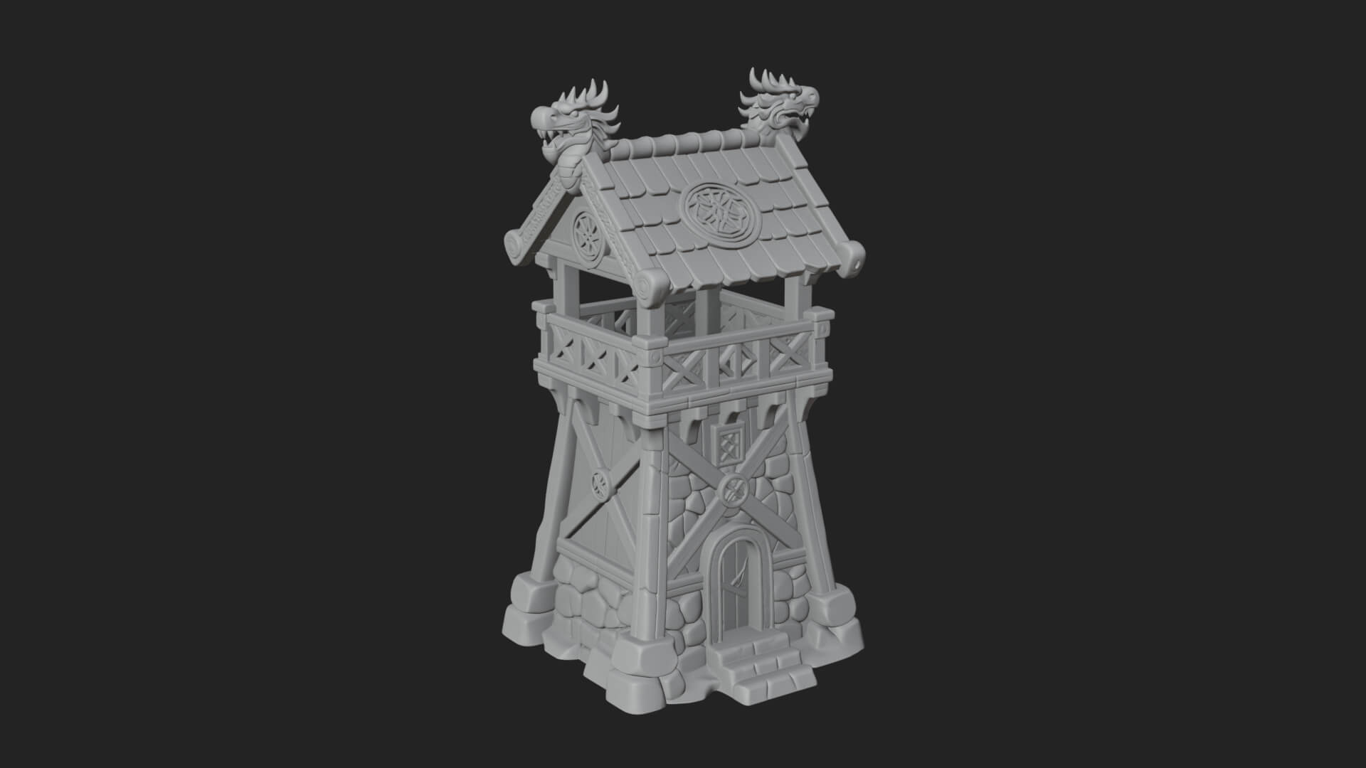 Viking Timber Watchtower Design 3 3D Print Model 3D Model