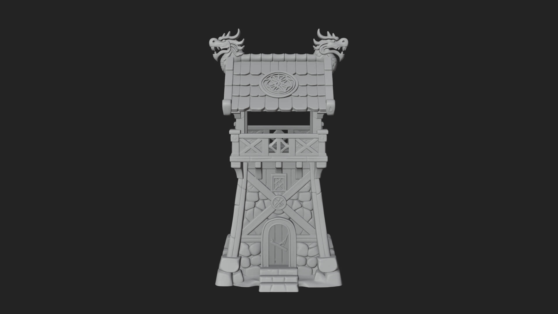 Viking Timber Watchtower Design 3 3D Print Model 3D Model