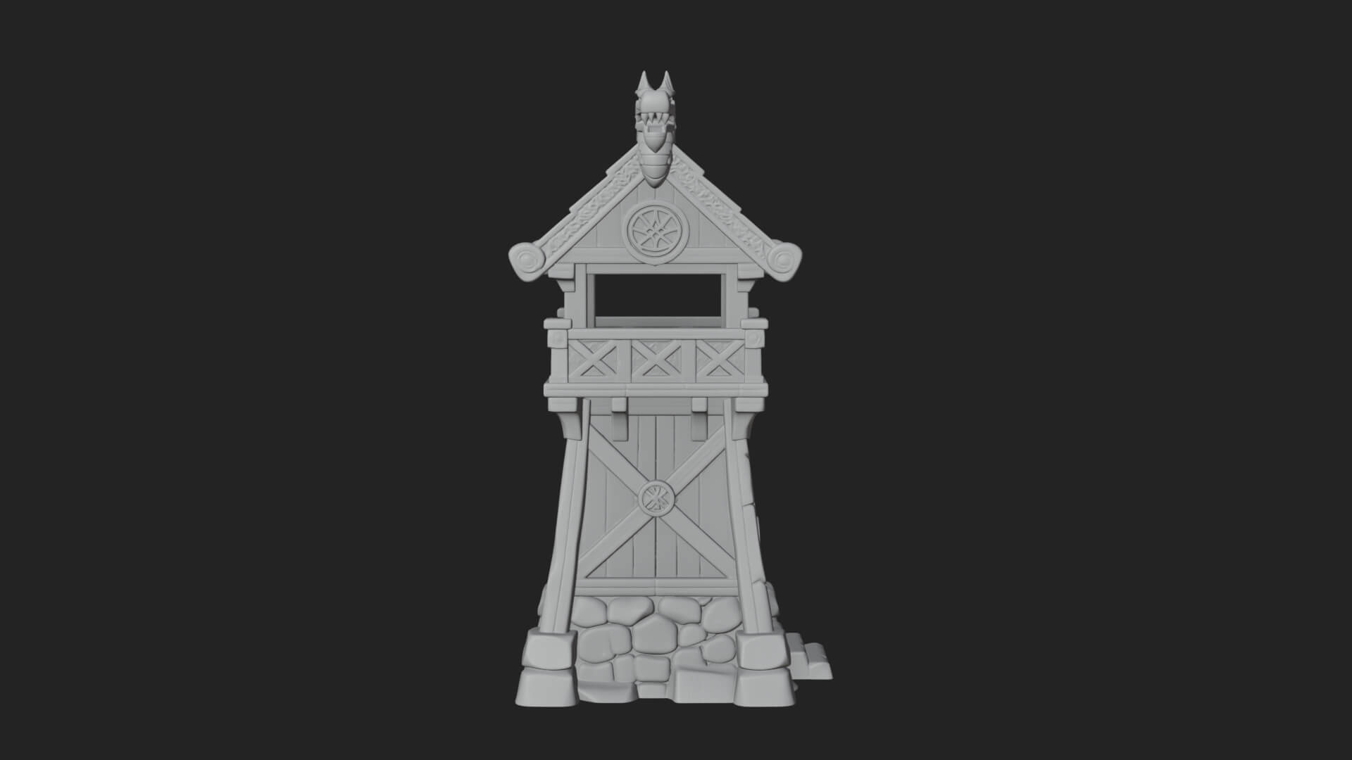 Viking Timber Watchtower Design 3 3D Print Model 3D Model