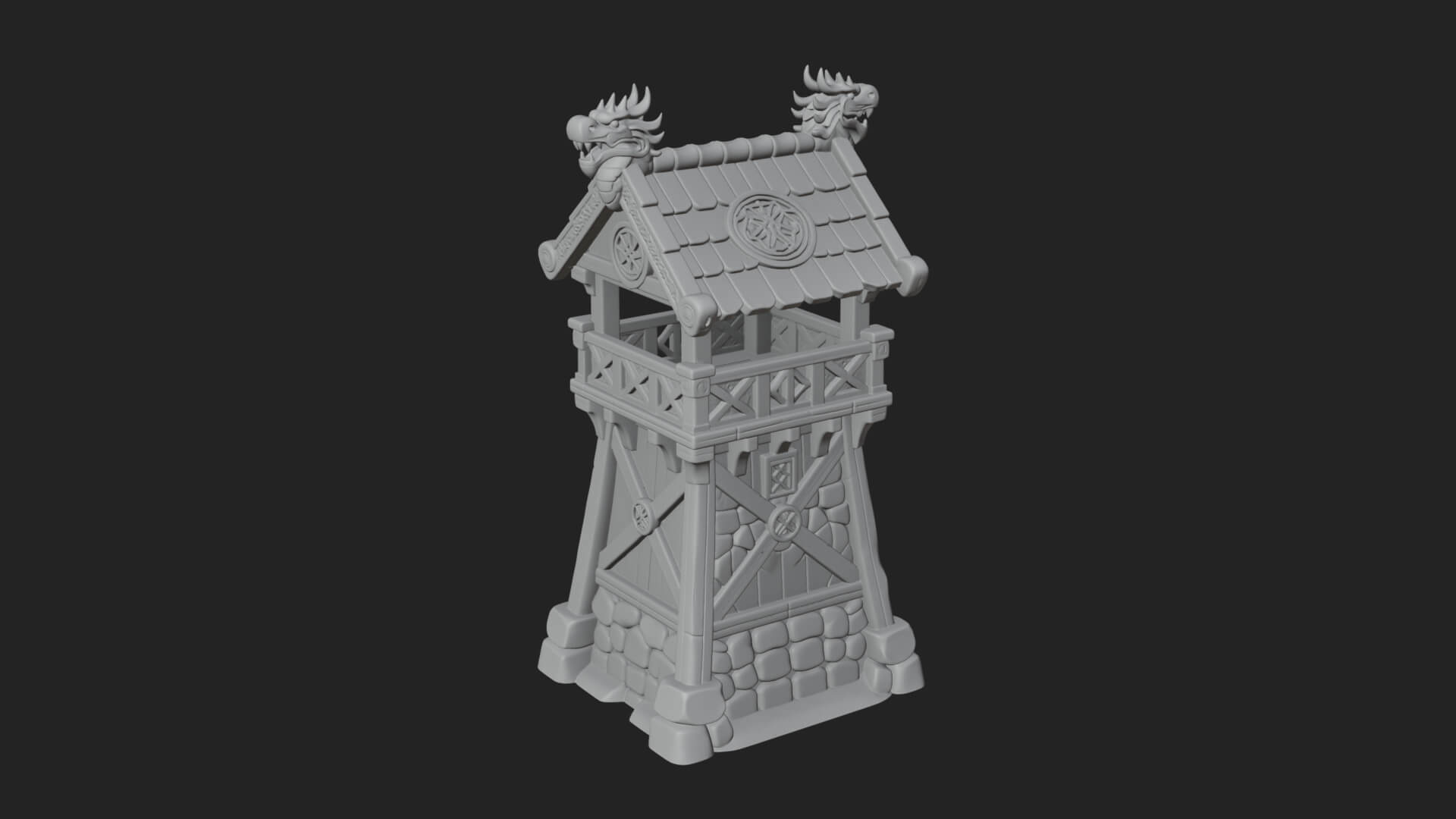 Viking Timber Watchtower Design 3 3D Print Model 3D Model