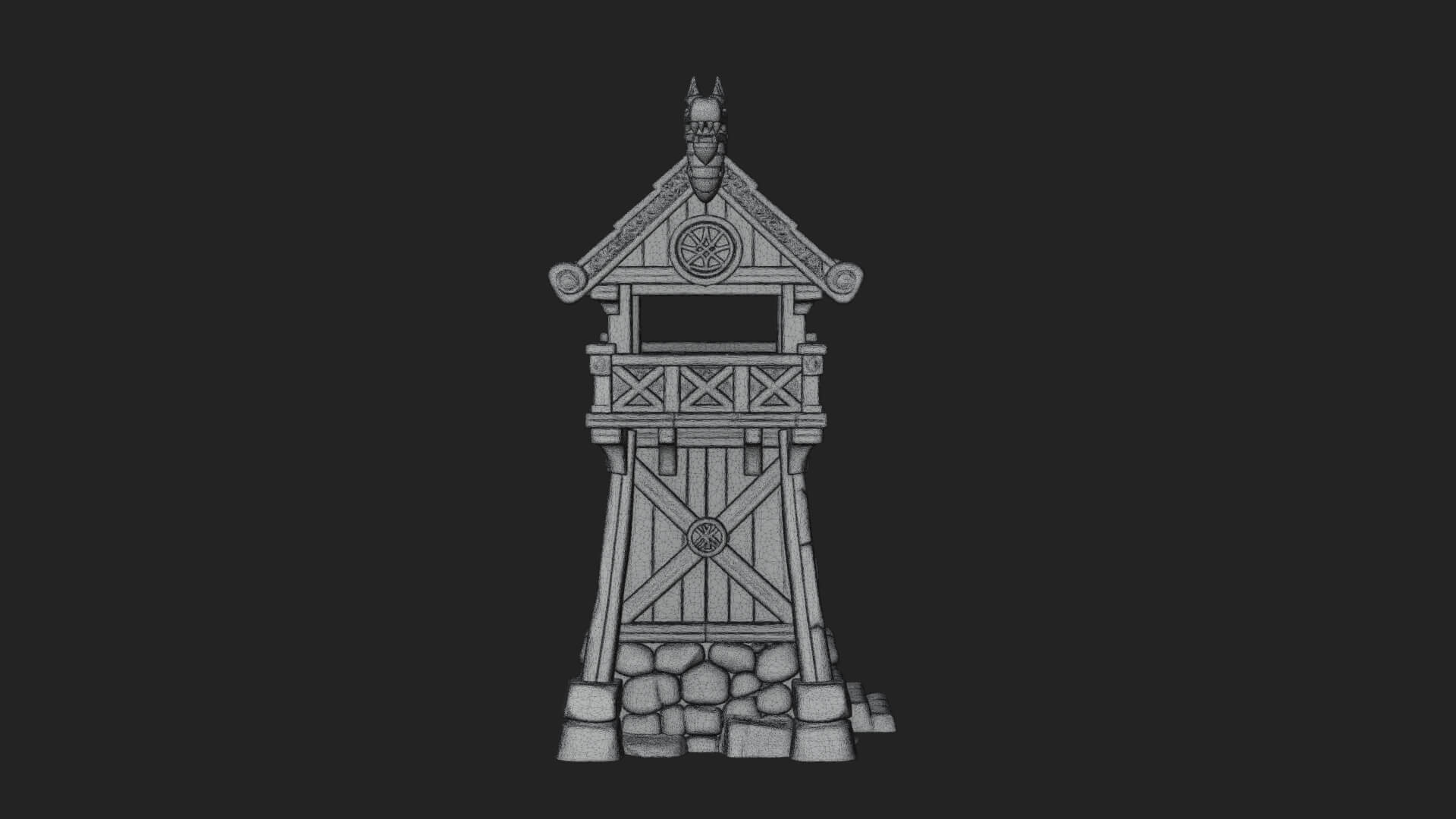 Viking Timber Watchtower Design 3 3D Print Model 3D Model