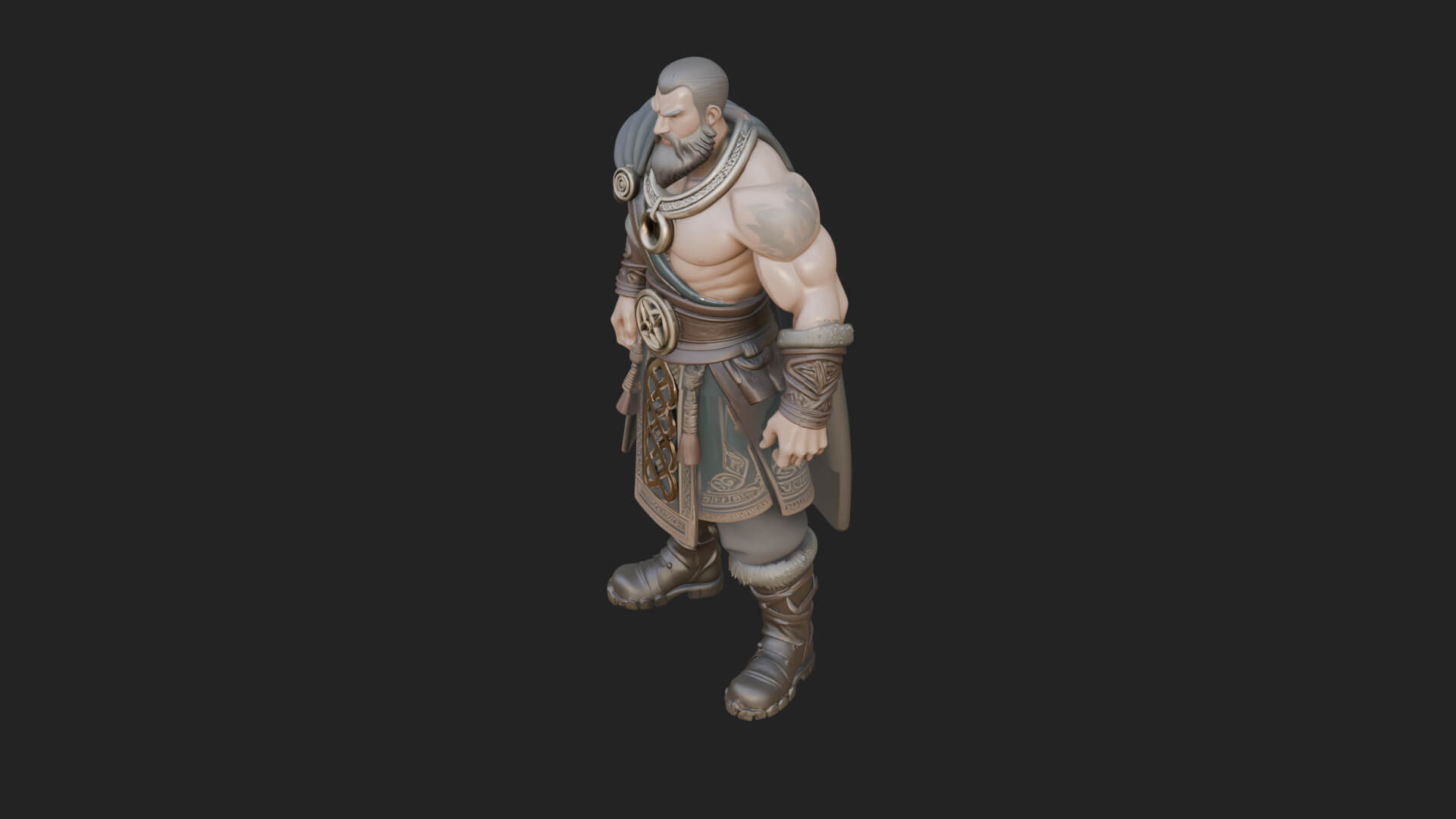 Viking Warrior Statue Design 12 3D Print Model 3D Model