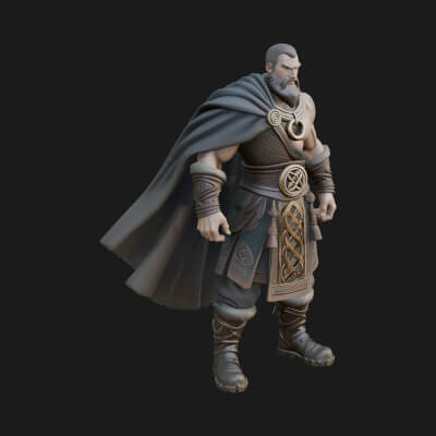 Viking Warrior Statue Design 12 3D Print Model
