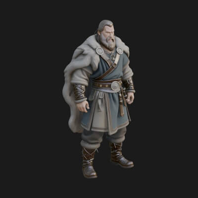 Viking Warrior Statue Design 5 3D Print Model