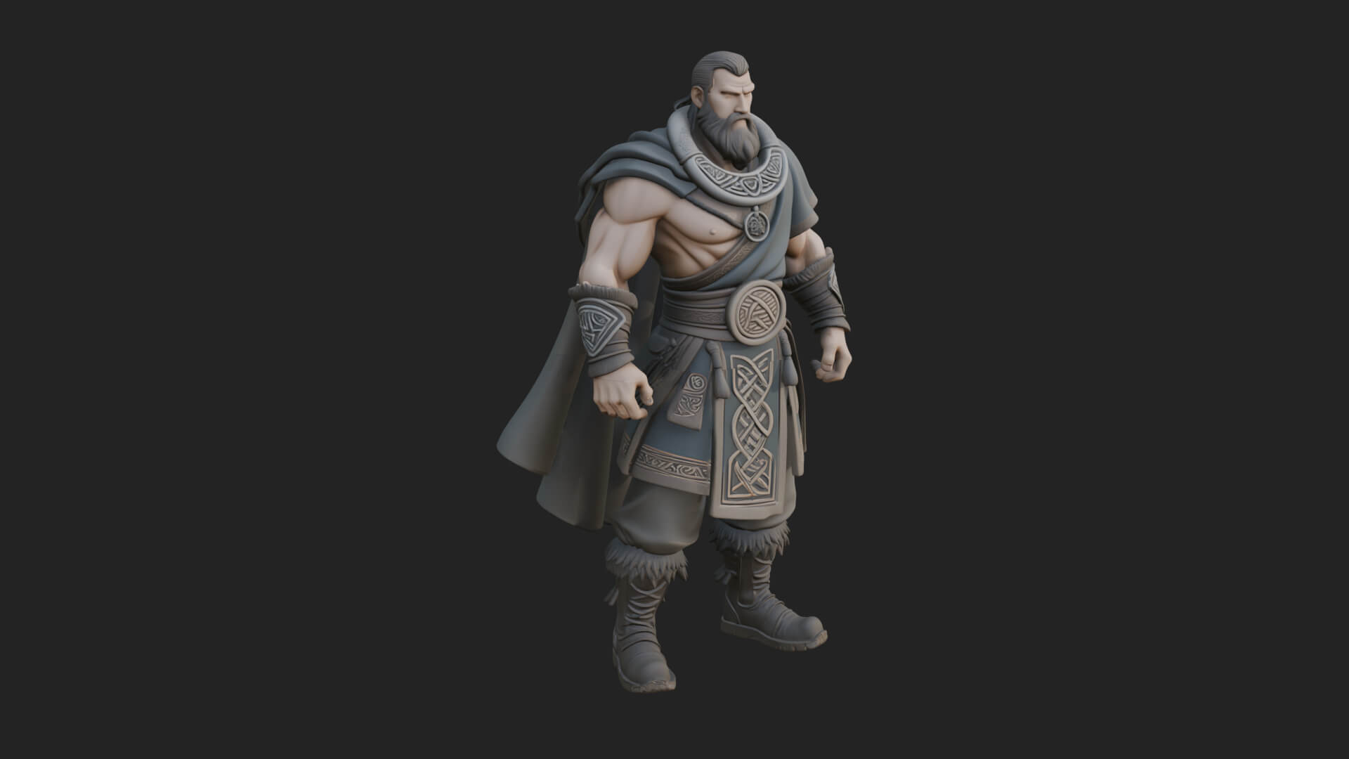 Viking Warrior Statue Design 6 3D Print Model 3D Model