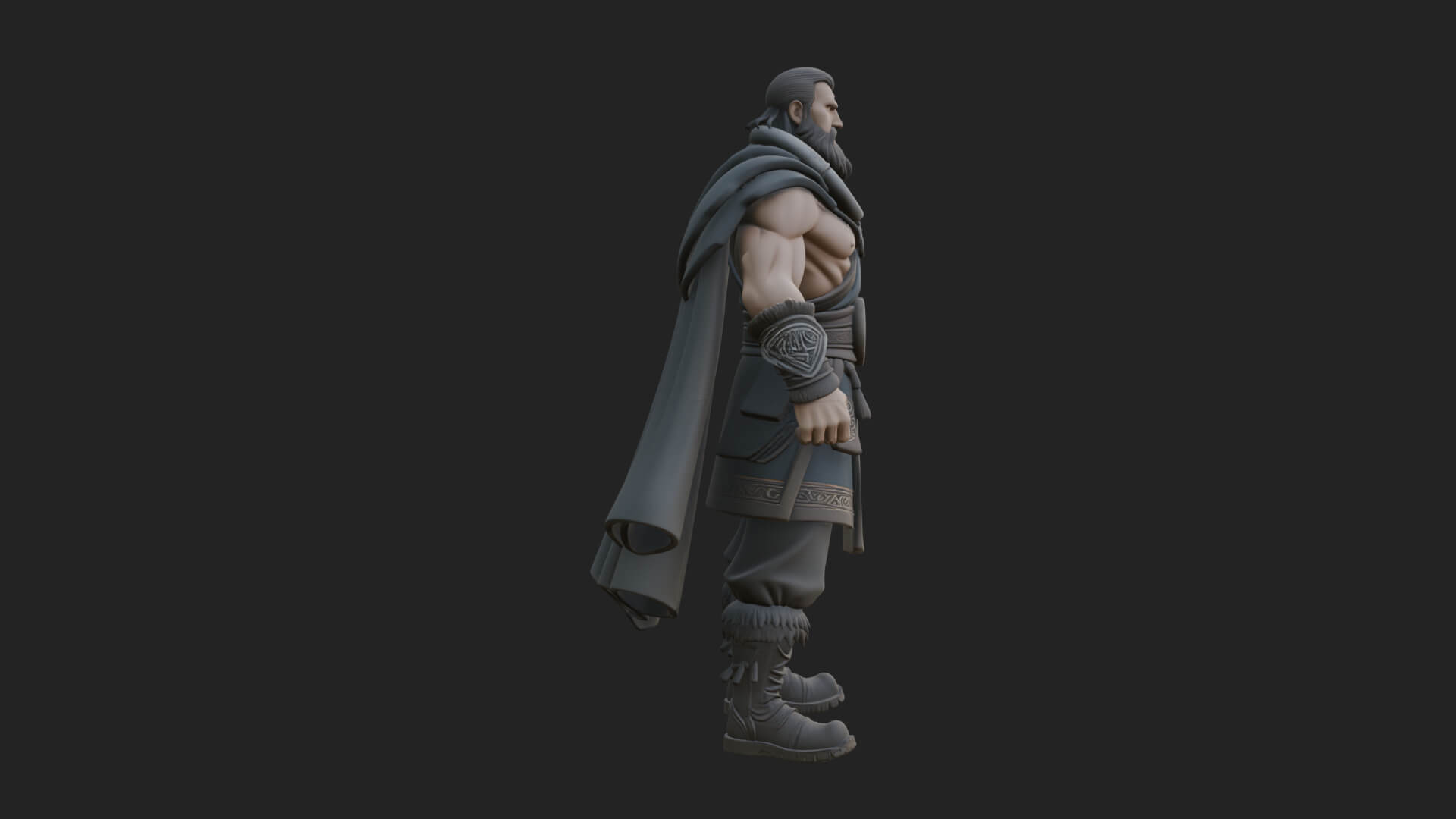 Viking Warrior Statue Design 6 3D Print Model 3D Model