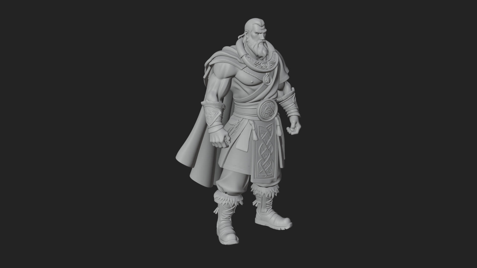 Viking Warrior Statue Design 6 3D Print Model 3D Model