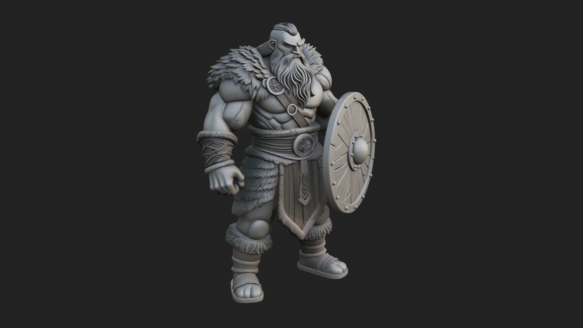 Viking Warrior Statue Design 7 3D Print Model 3D Model