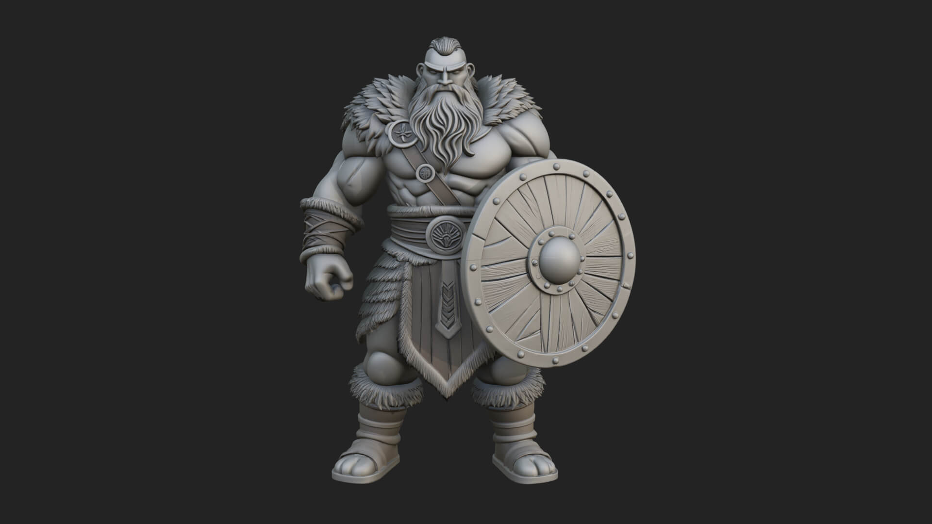 Viking Warrior Statue Design 7 3D Print Model 3D Model