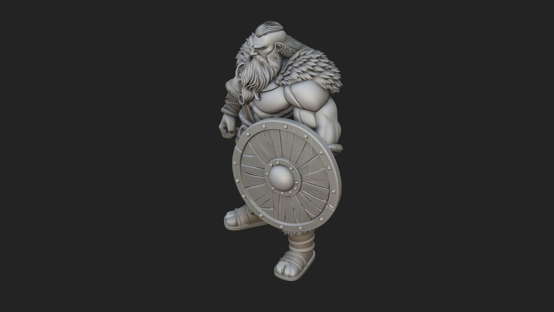 Viking Warrior Statue Design 7 3D Print Model 3D Model