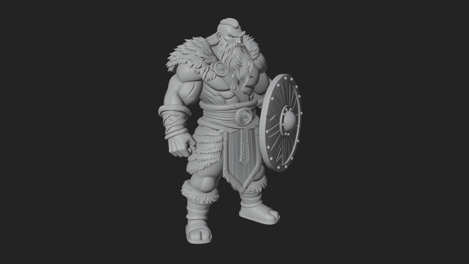 Viking Warrior Statue Design 7 3D Print Model 3D Model