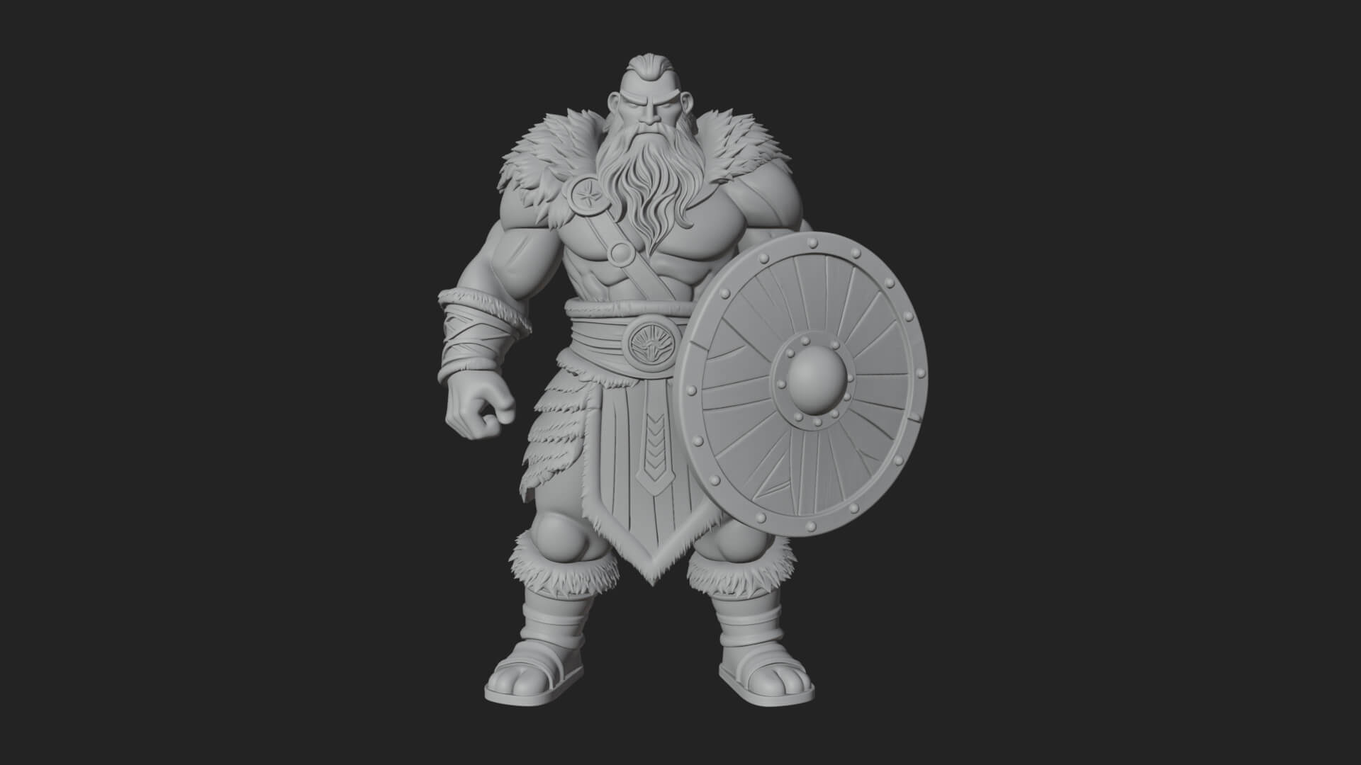 Viking Warrior Statue Design 7 3D Print Model 3D Model