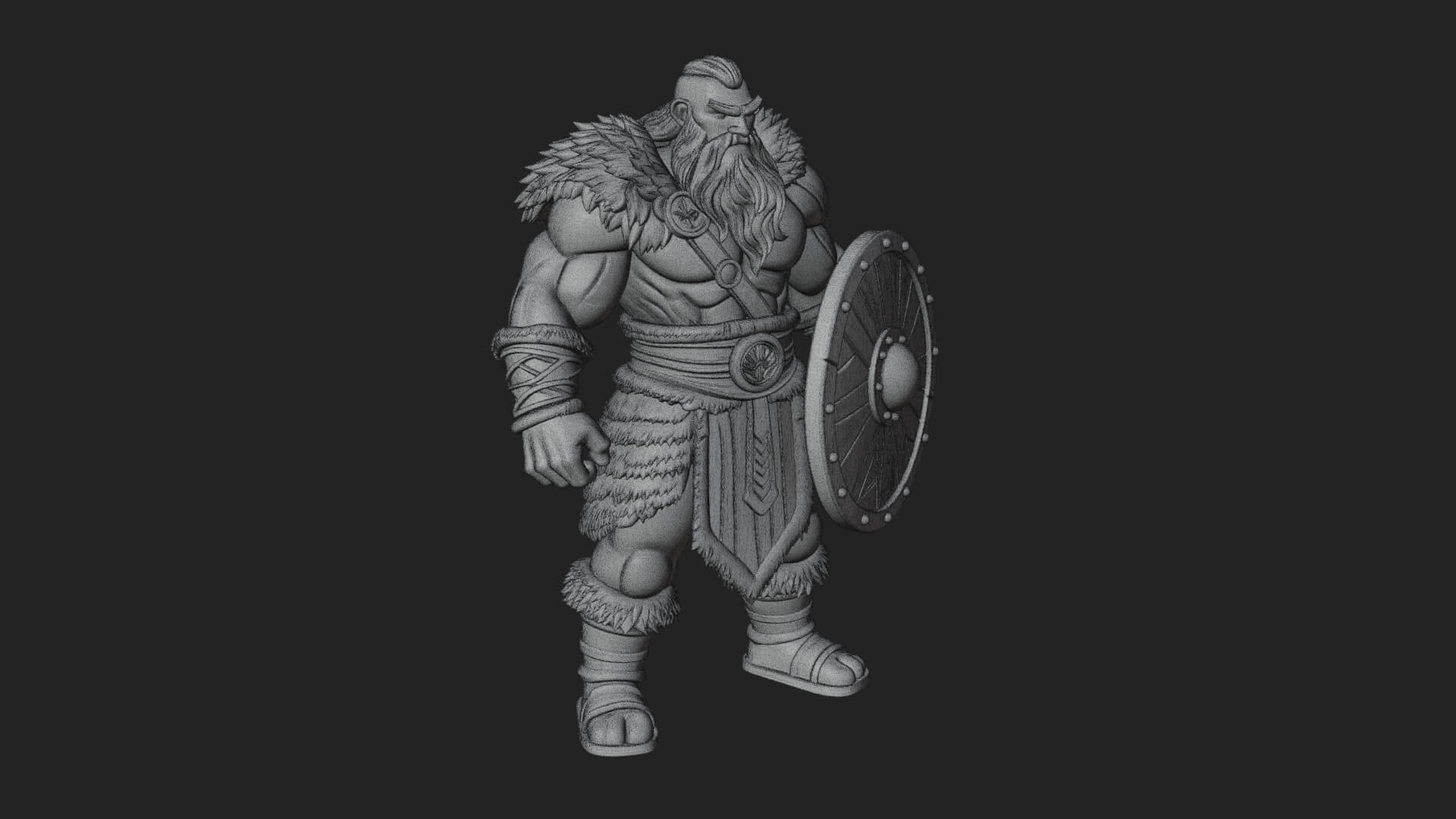 Viking Warrior Statue Design 7 3D Print Model 3D Model