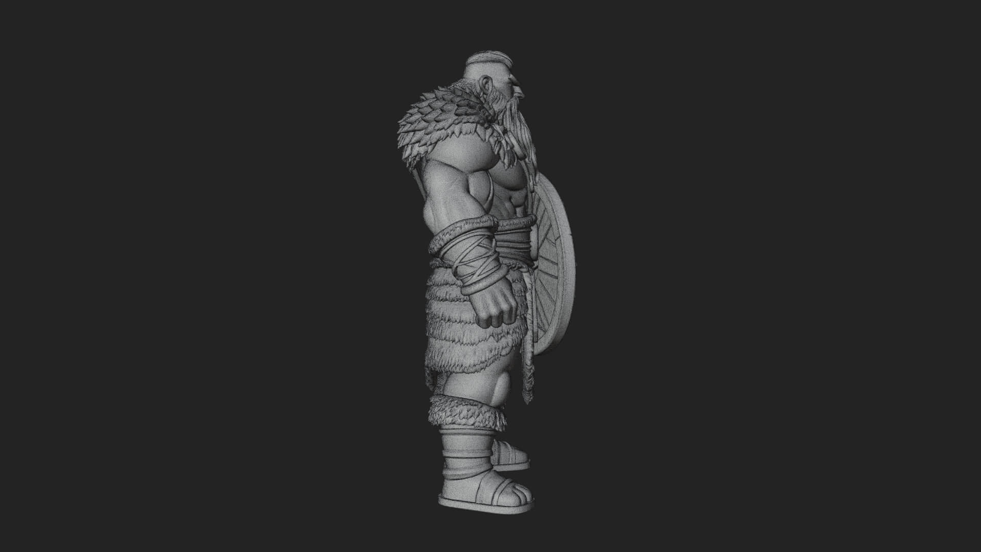 Viking Warrior Statue Design 7 3D Print Model 3D Model