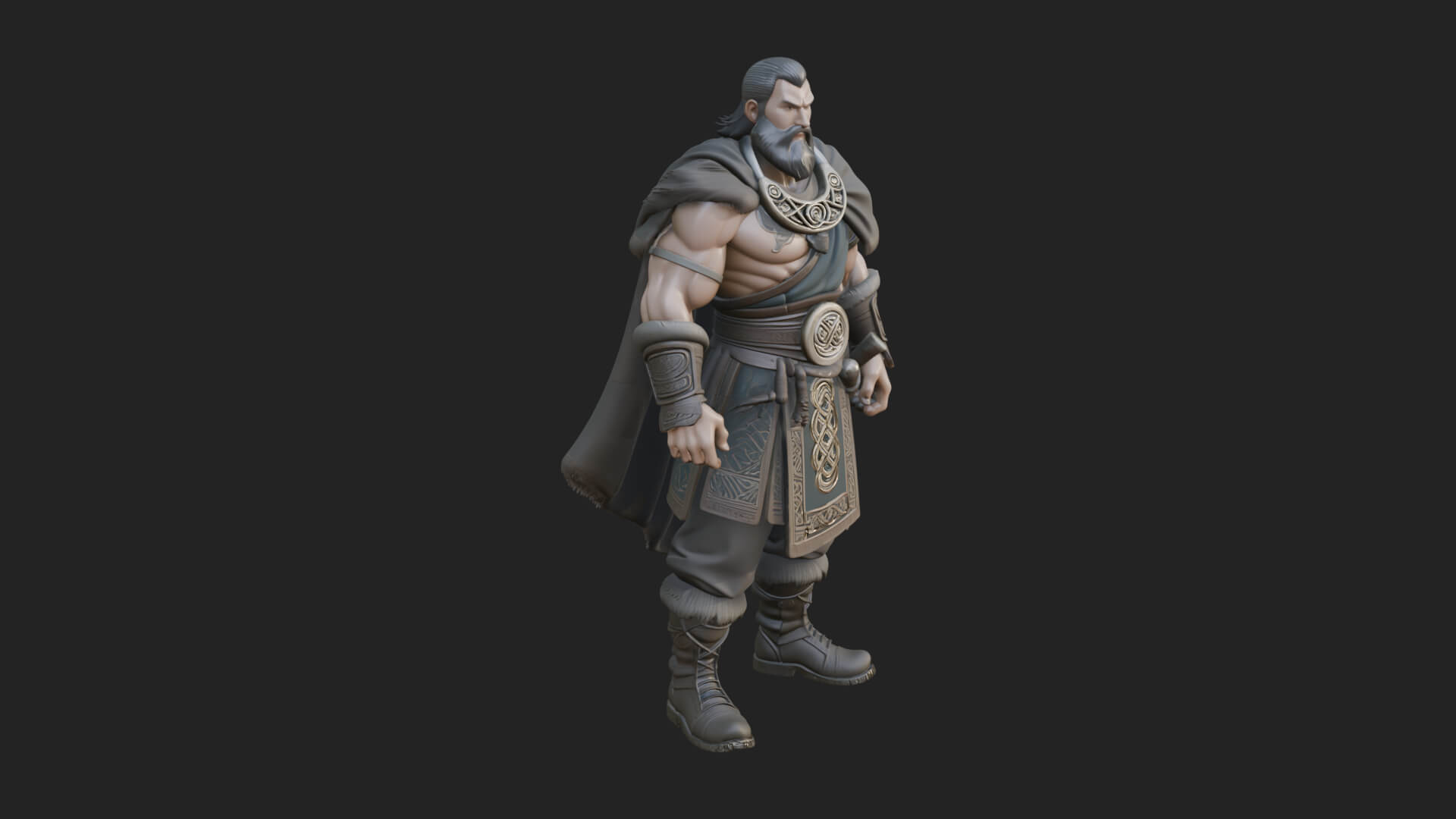 Viking Warrior Statue Design 8 3D Print Model 3D Model