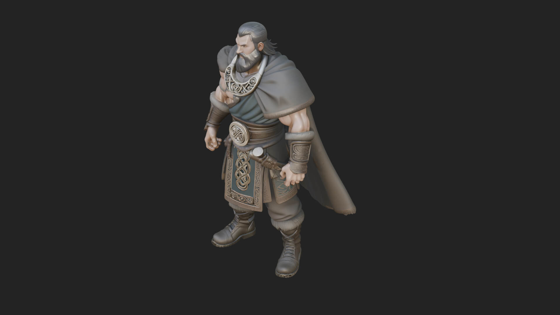 Viking Warrior Statue Design 8 3D Print Model 3D Model