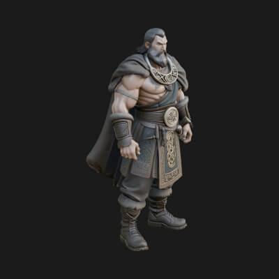 Viking Warrior Statue Design 8 3D Print Model