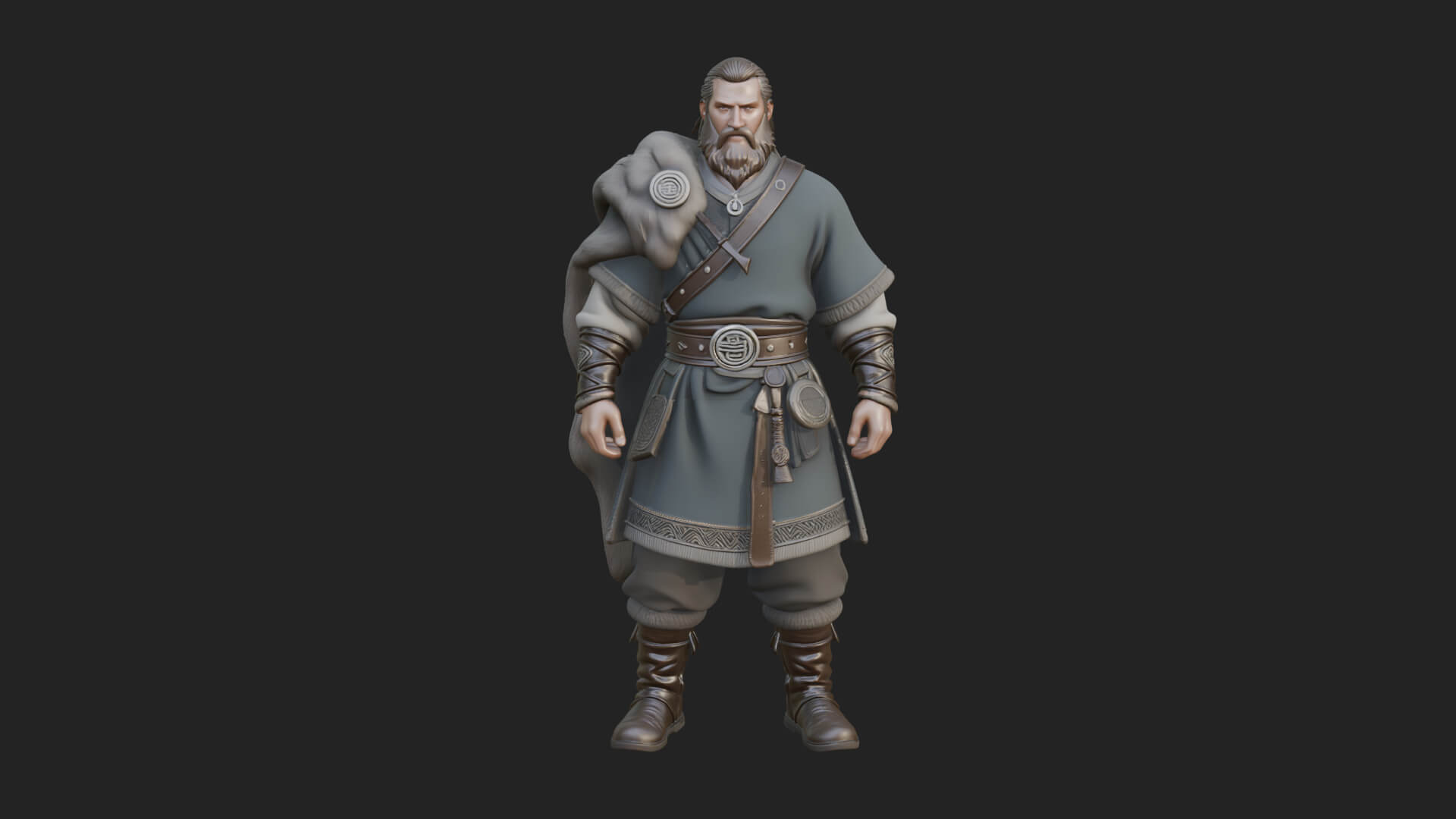 Viking Warrior Statue Design 9 3D Print Model 3D Model