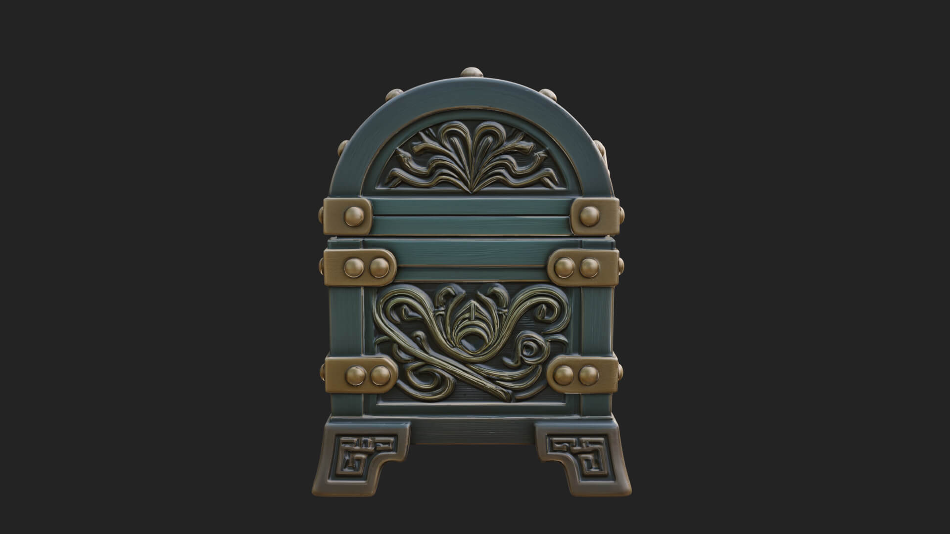 Vine Leaf Treasure Chest Model Design 1 3D Print Model 3D Model