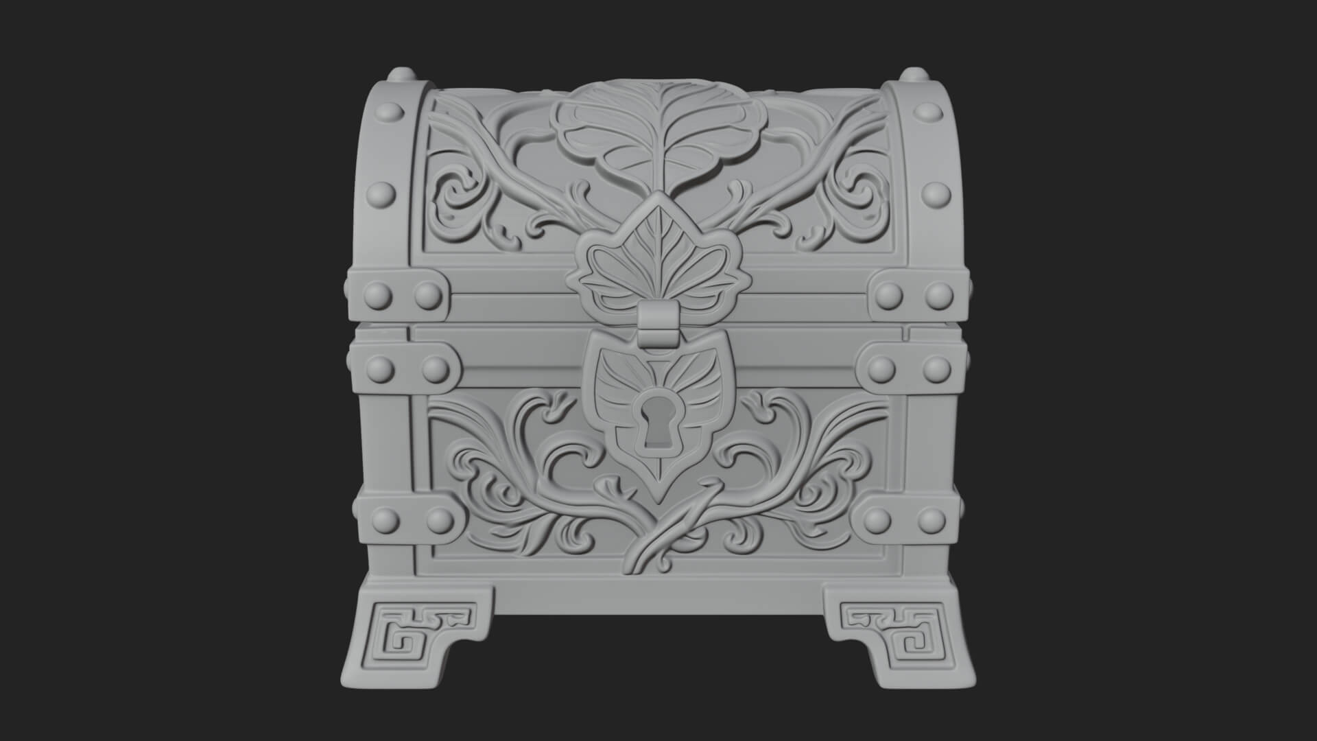 Vine Leaf Treasure Chest Model Design 1 3D Print Model 3D Model