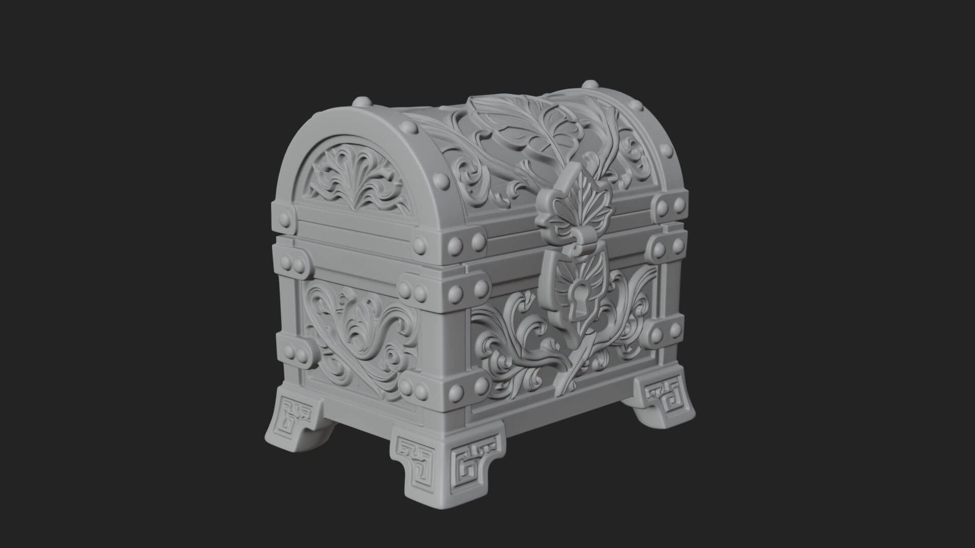 Vine Leaf Treasure Chest Model Design 1 3D Print Model 3D Model