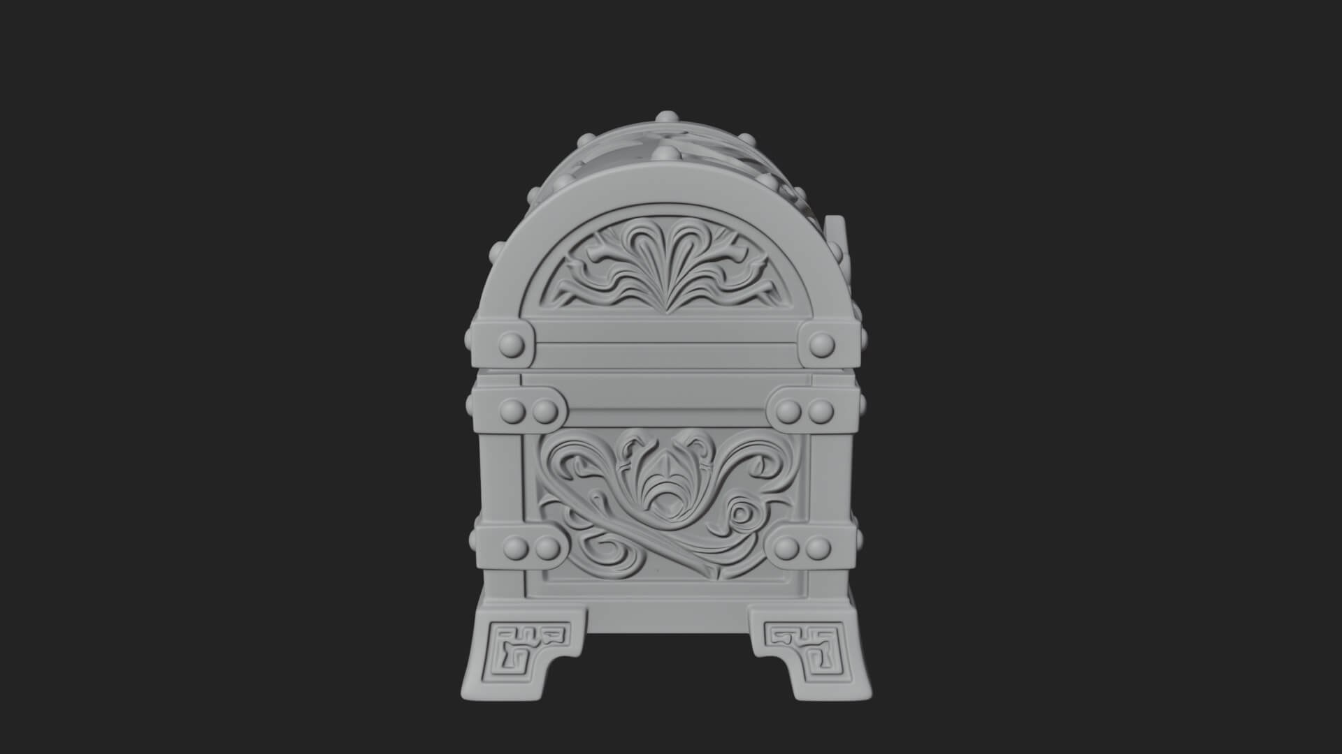 Vine Leaf Treasure Chest Model Design 1 3D Print Model 3D Model
