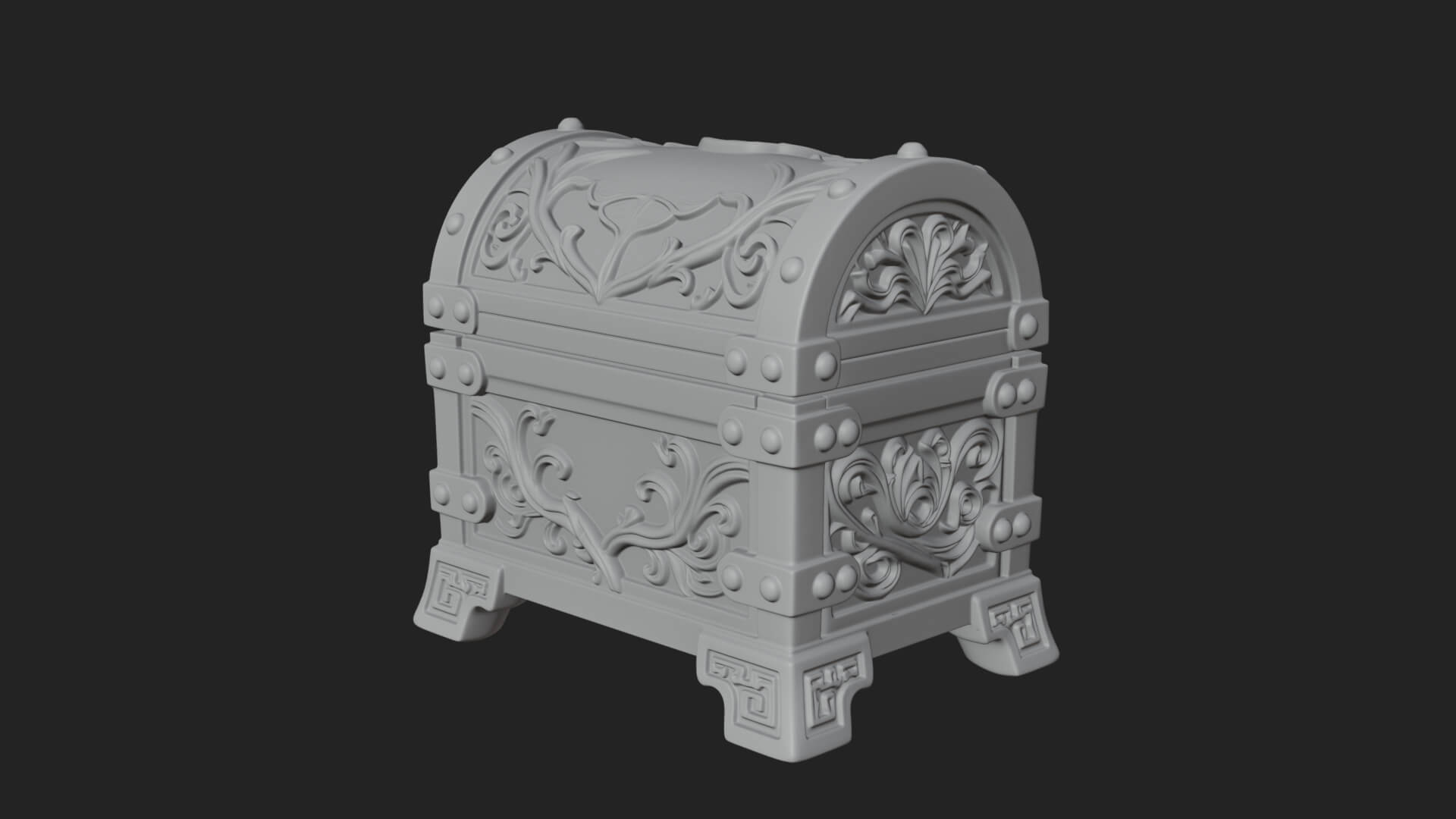 Vine Leaf Treasure Chest Model Design 1 3D Print Model 3D Model
