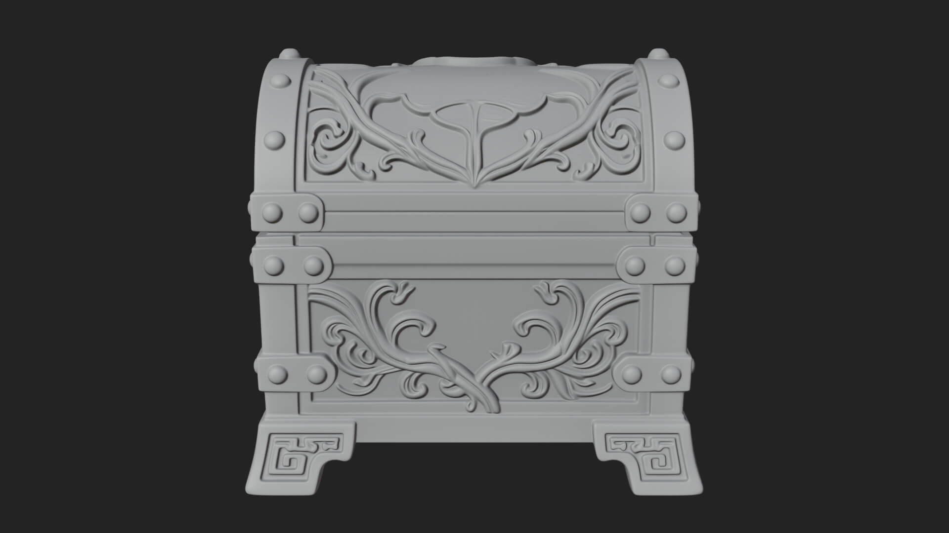 Vine Leaf Treasure Chest Model Design 1 3D Print Model 3D Model
