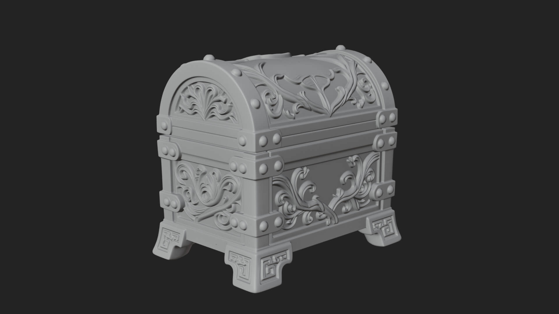 Vine Leaf Treasure Chest Model Design 1 3D Print Model 3D Model