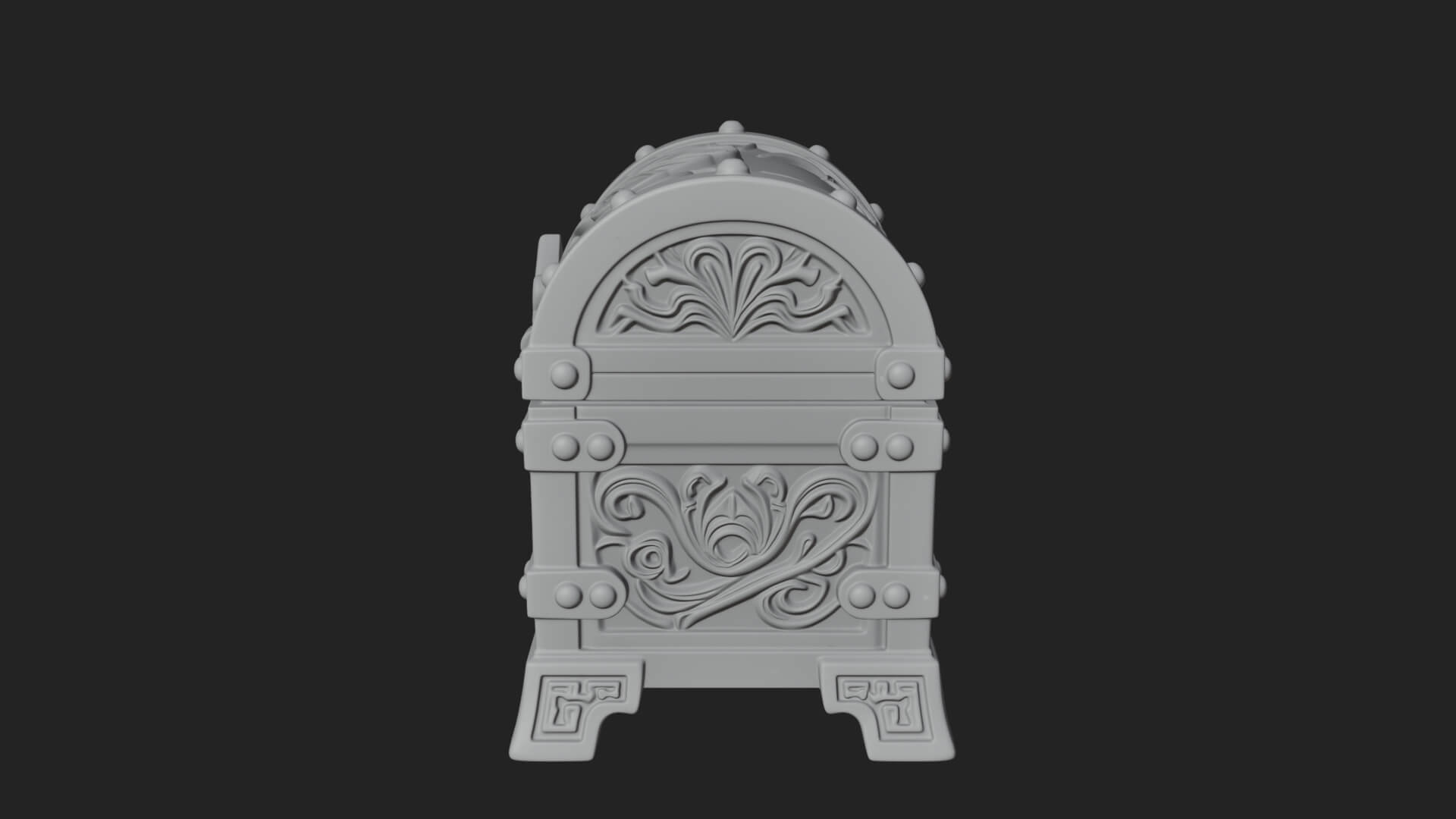 Vine Leaf Treasure Chest Model Design 1 3D Print Model 3D Model