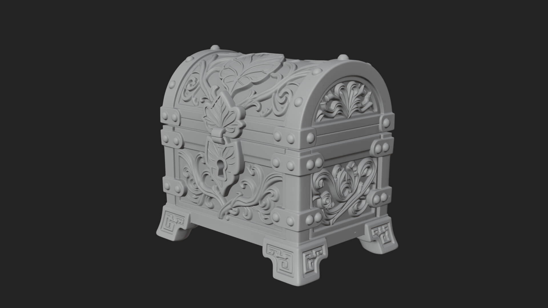 Vine Leaf Treasure Chest Model Design 1 3D Print Model 3D Model