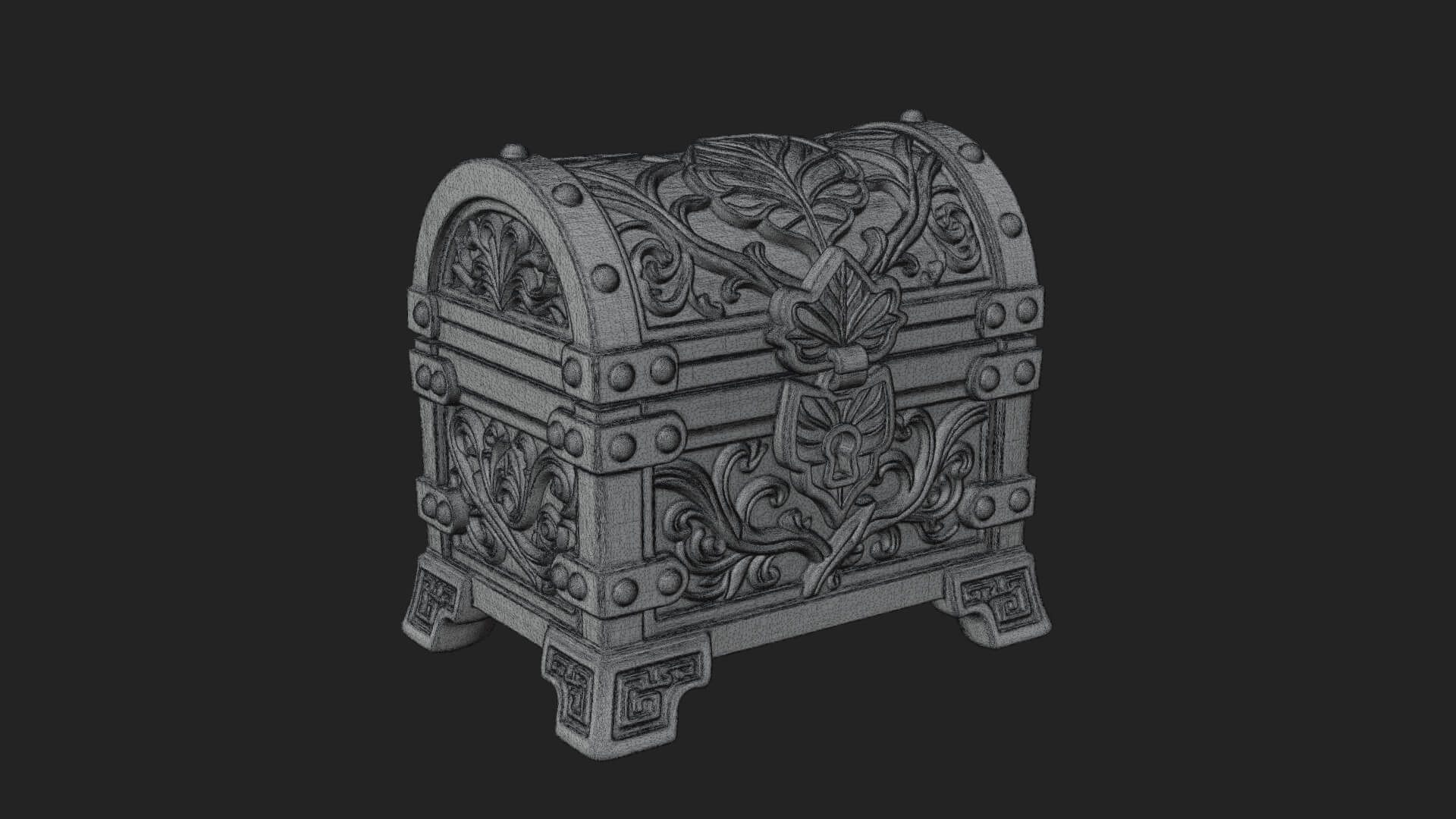 Vine Leaf Treasure Chest Model Design 1 3D Print Model 3D Model