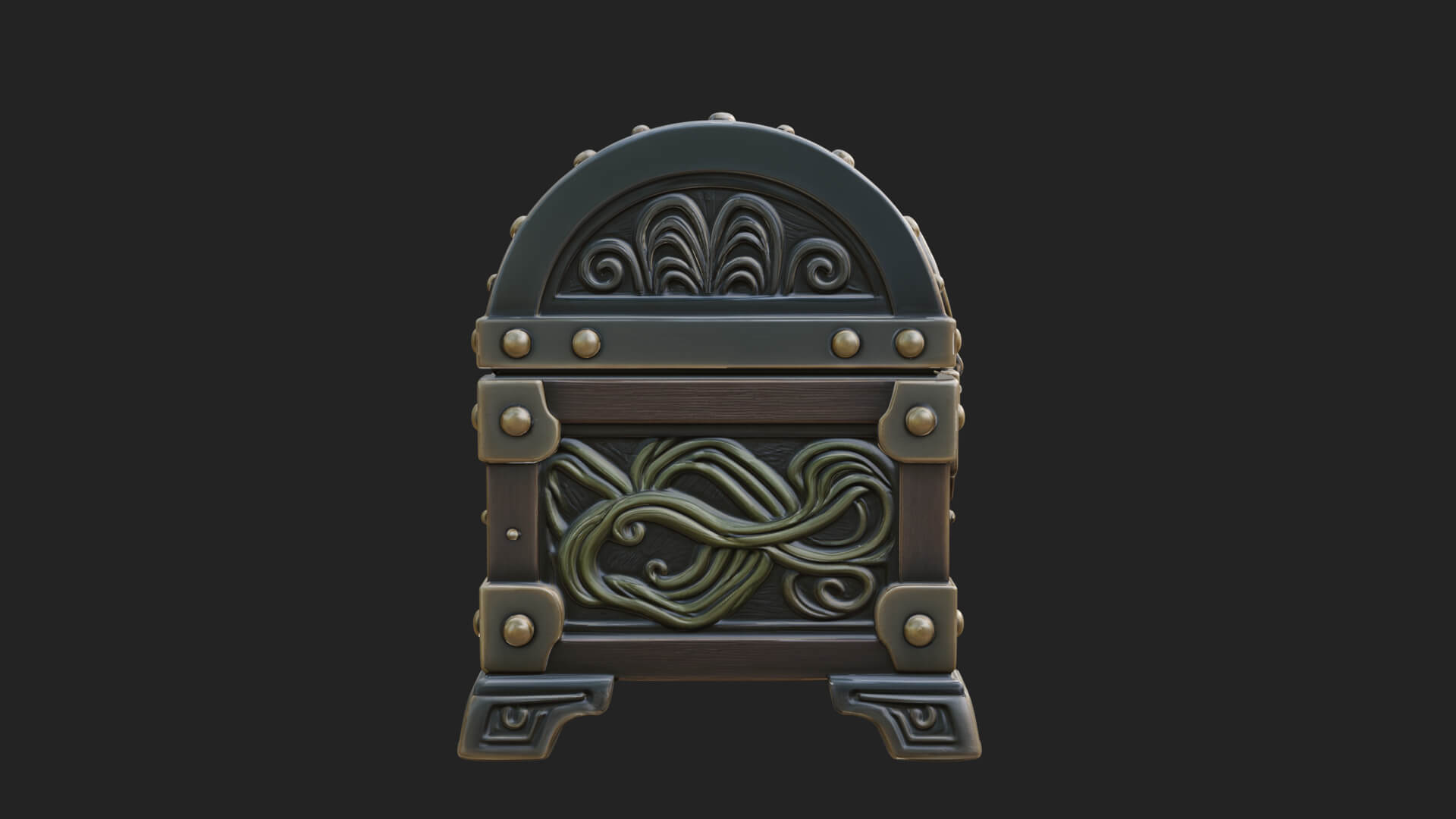Vine Leaf Treasure Chest Model Design 2 3D Print Model 3D Model