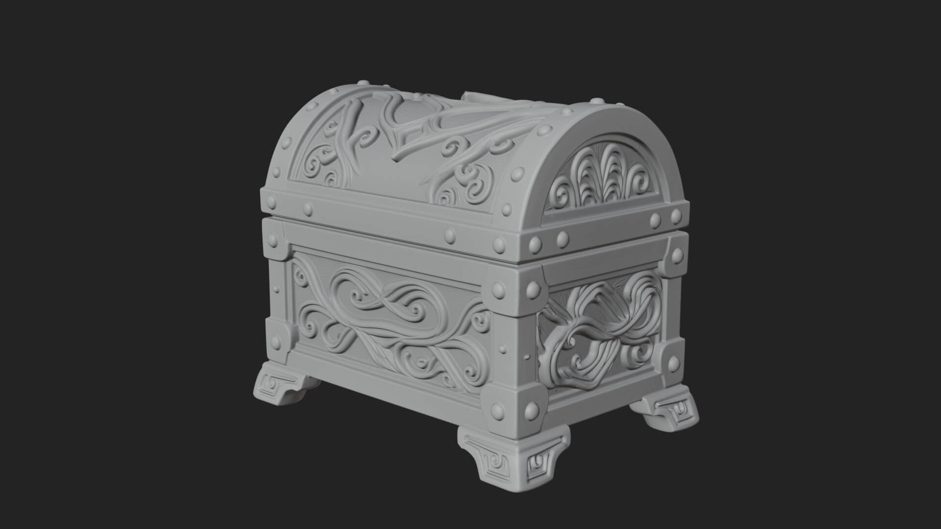 Vine Leaf Treasure Chest Model Design 2 3D Print Model 3D Model