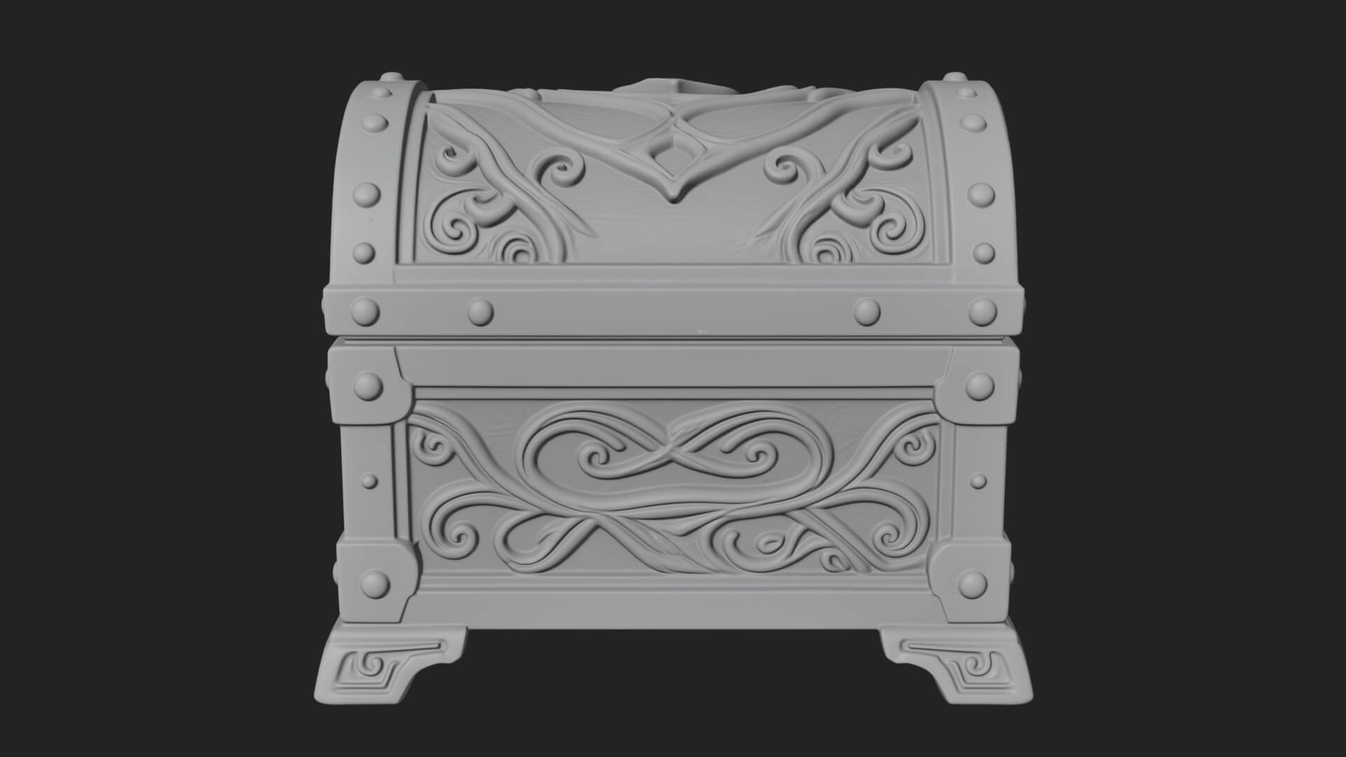 Vine Leaf Treasure Chest Model Design 2 3D Print Model 3D Model