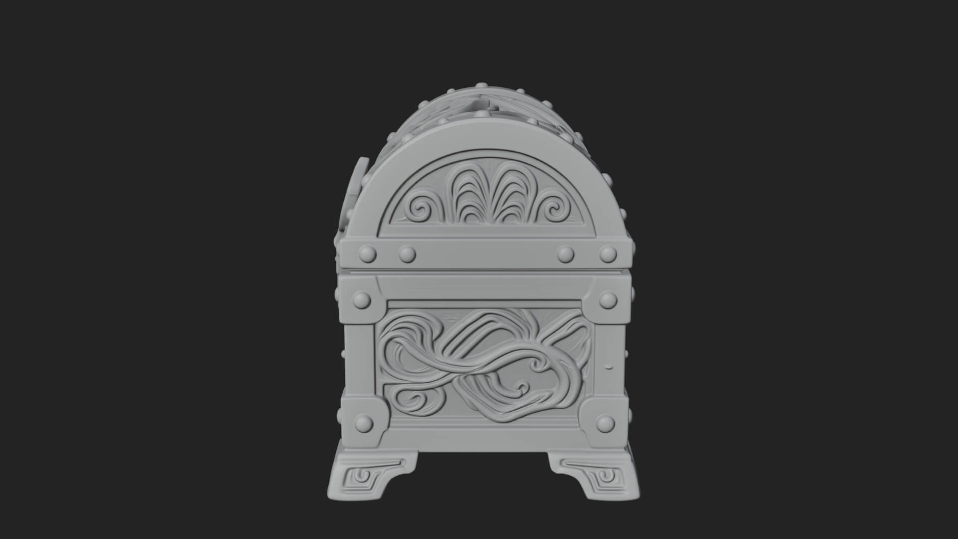 Vine Leaf Treasure Chest Model Design 2 3D Print Model 3D Model